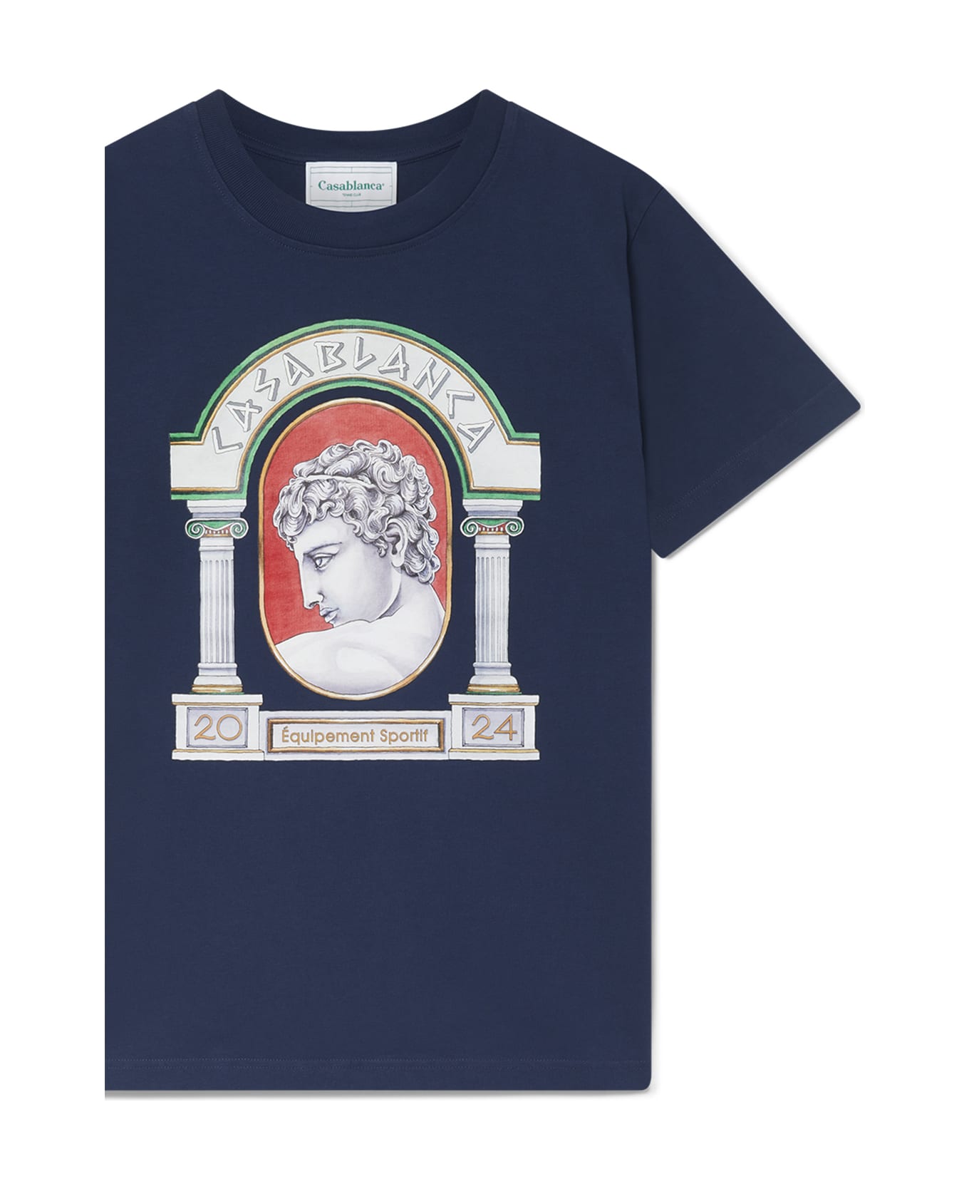 Casablanca La Medaille T-shirt In Navy Blue - BLUE