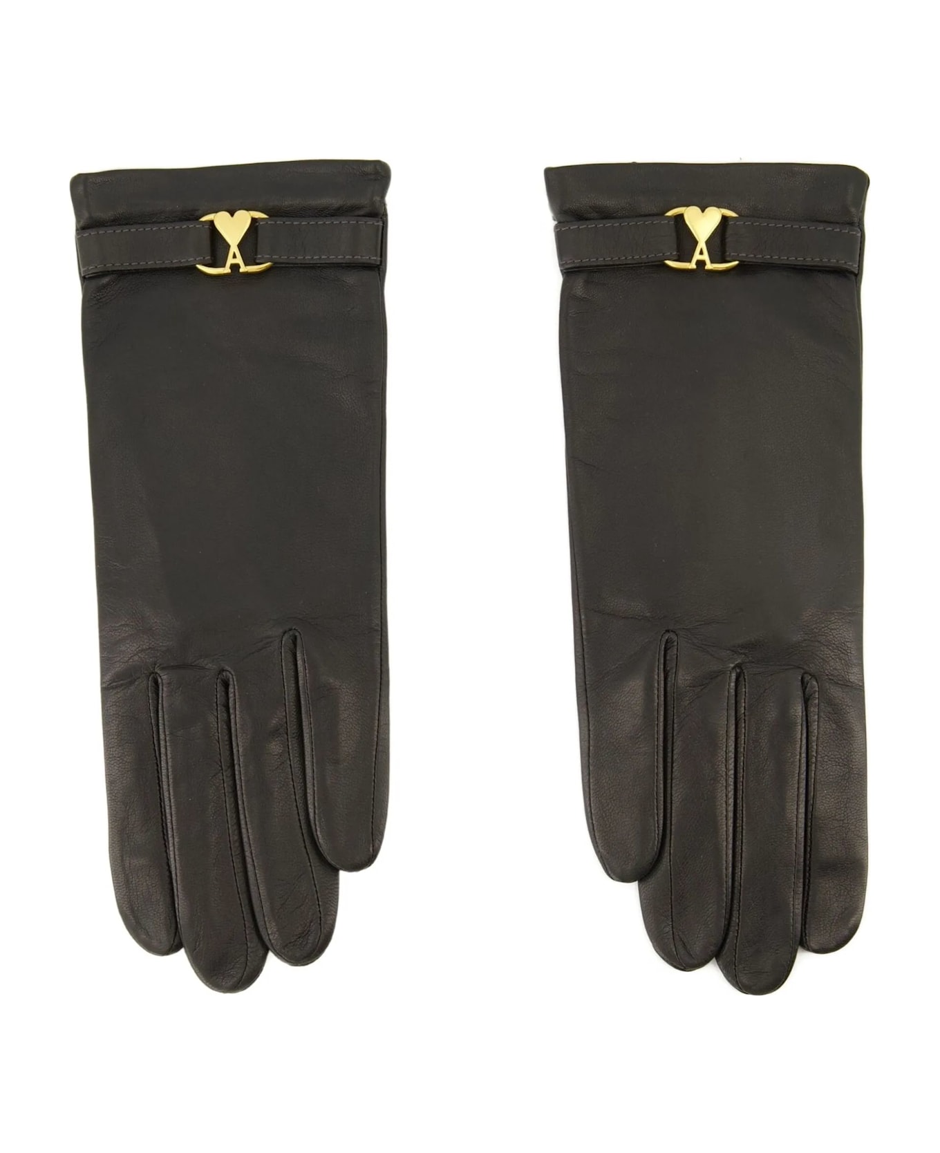 Ami Alexandre Mattiussi Lambskin Gloves - Grey