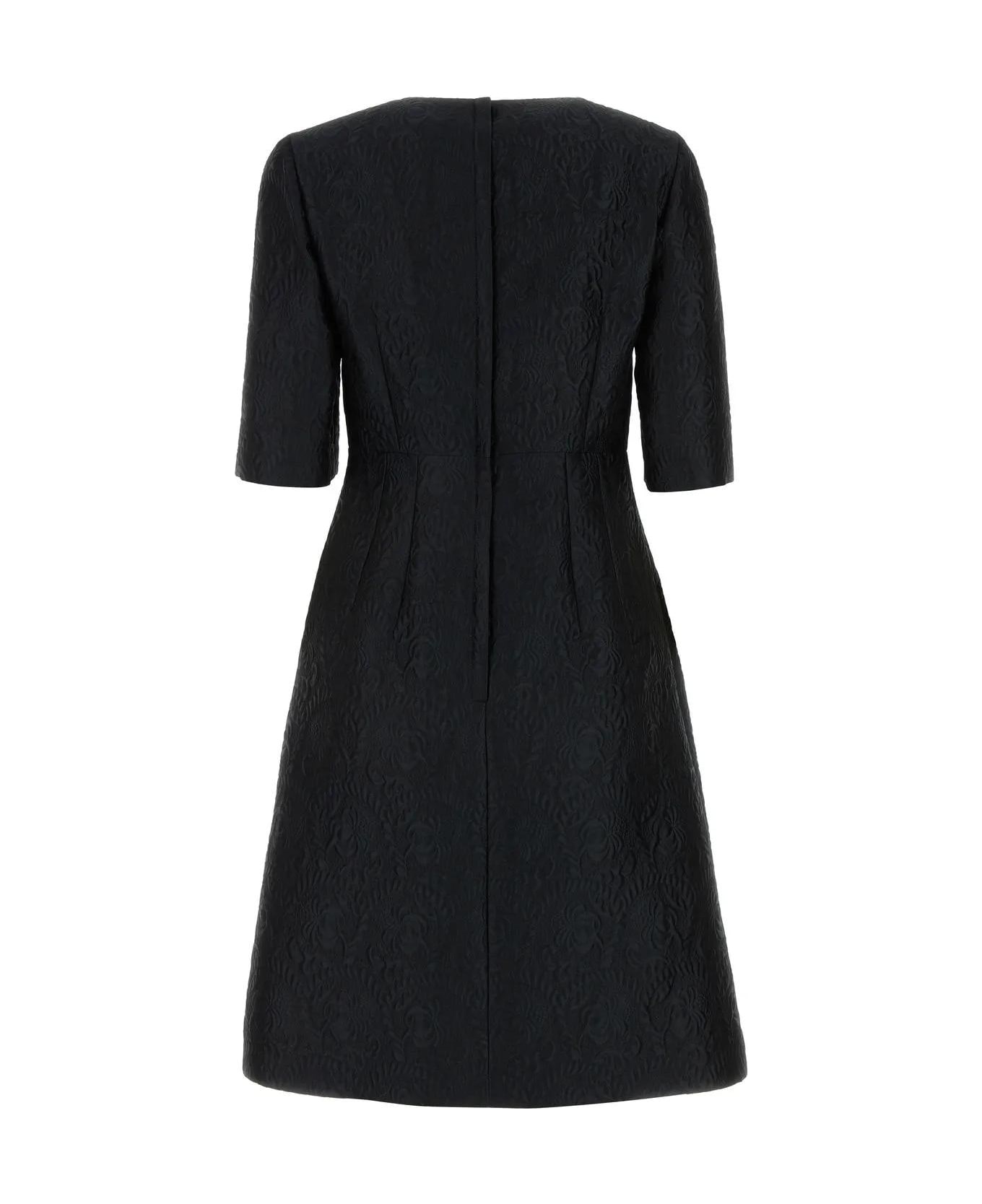 Dolce LOGO & Gabbana Black Jacquard Dress - Nero