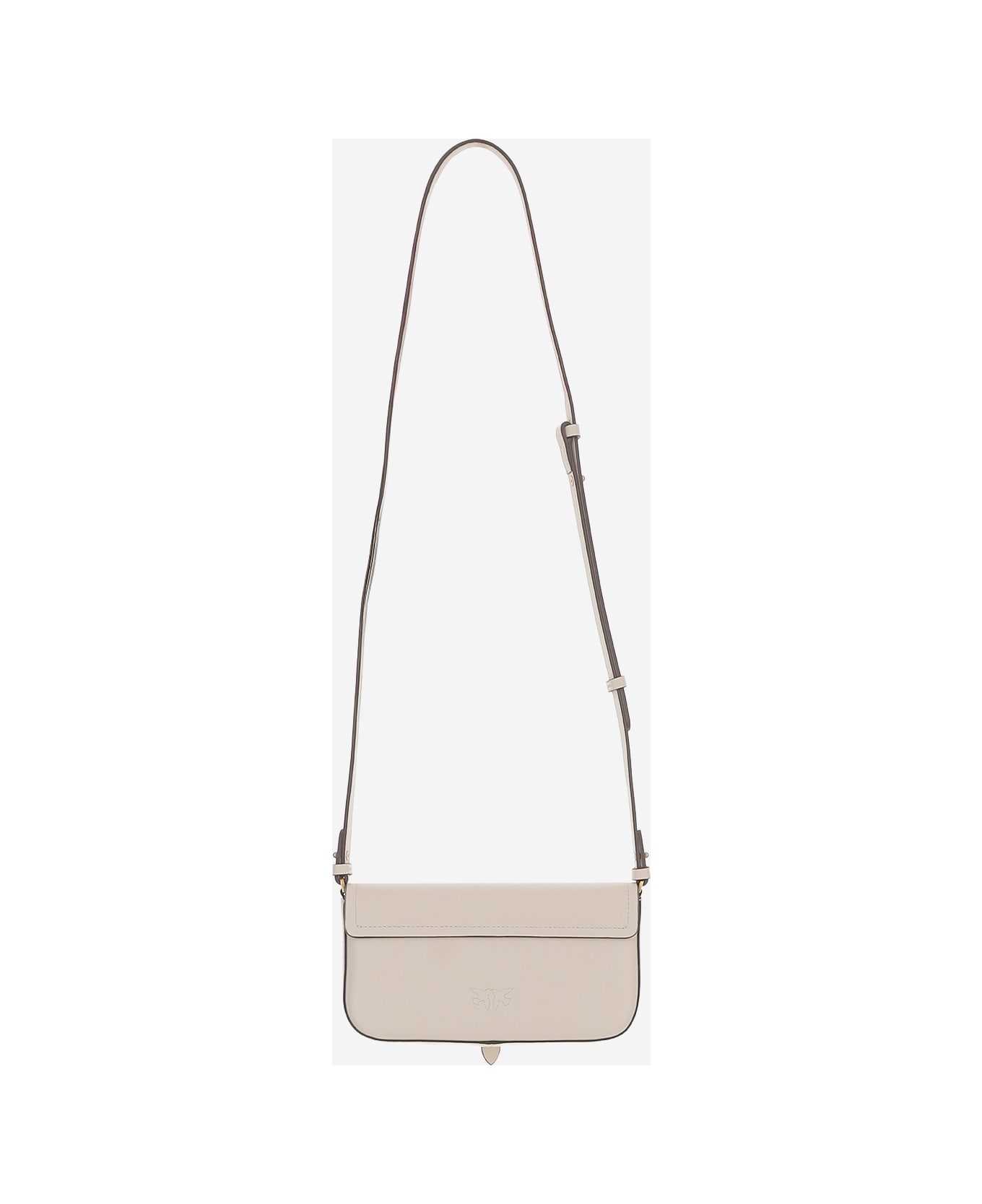 Pinko Saddle Leather Shoulder Bag - White