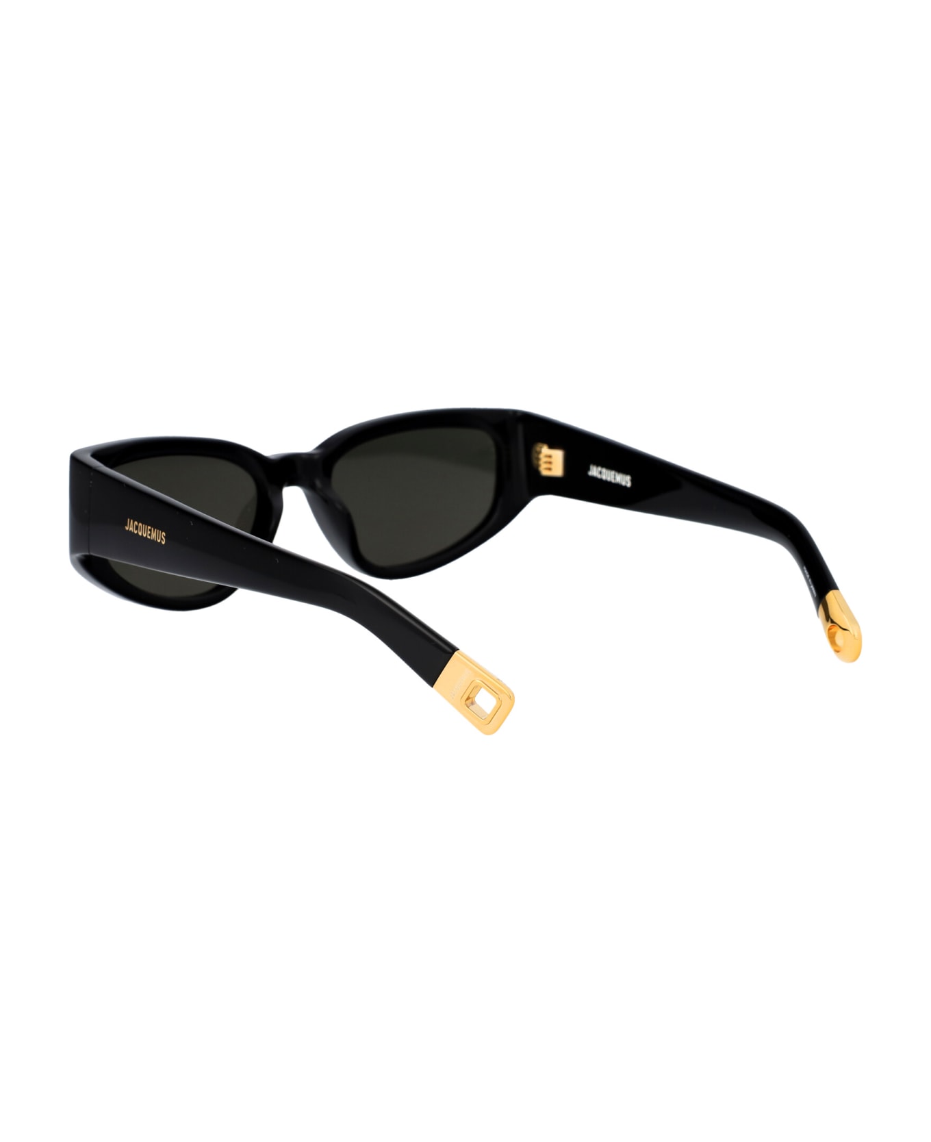 Jacquemus Gala Sunglasses - 01 BLACK/ YELLOW GOLD/ GREY サングラス