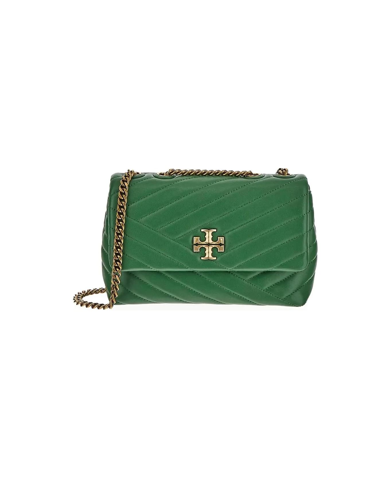 Tory Burch- Small Kira Chevron Convertible Shoulder Bag (Basil