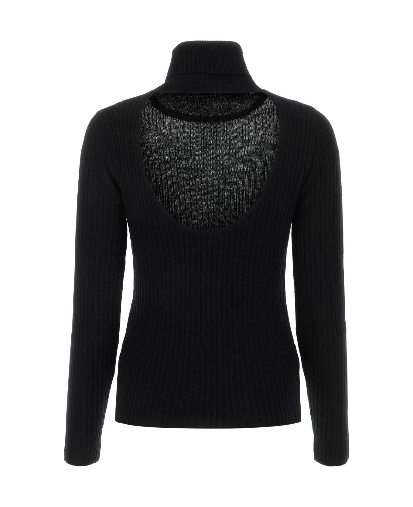 Ganni Black Wool Sweater - BLACK ニットウェア