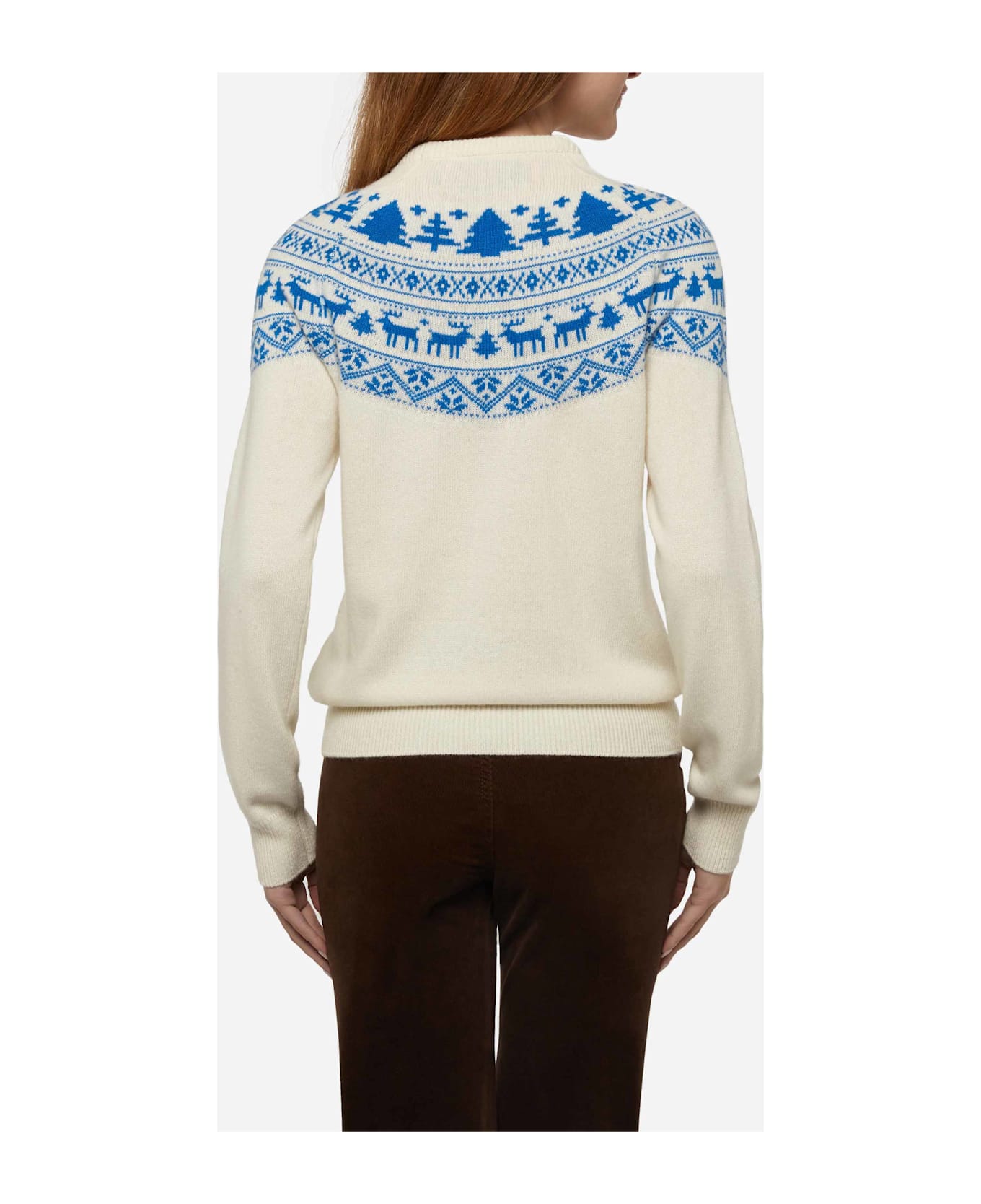 MC2 Saint Barth White Sweater New Queen With I
m Not Santa Jacquard