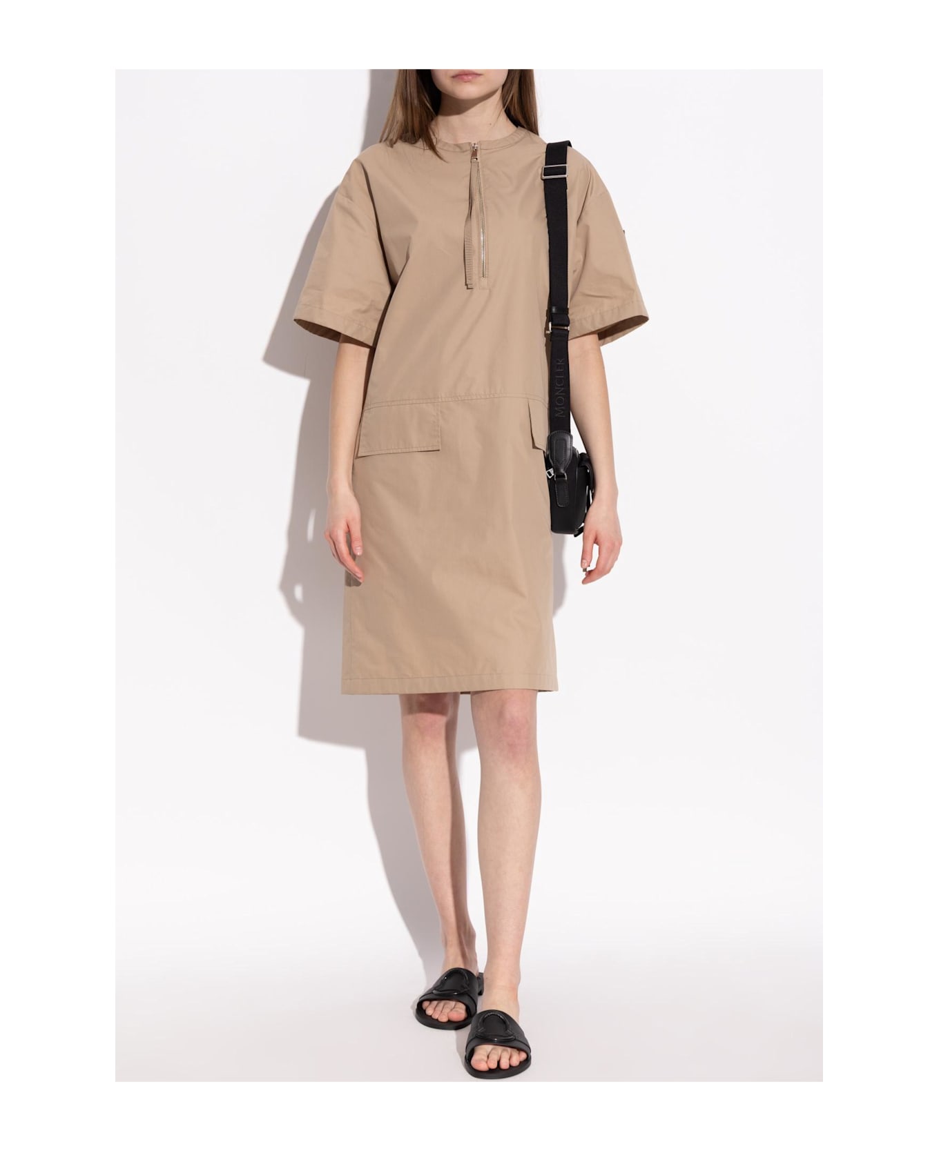 Moncler Slides With Logo - Black