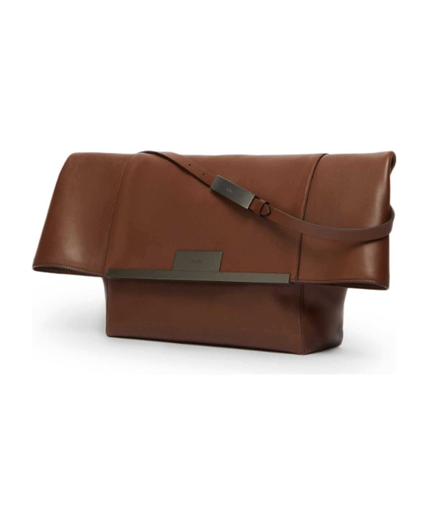 Max Mara Large Clutch In Natural Leather Max Mara - Cocoa