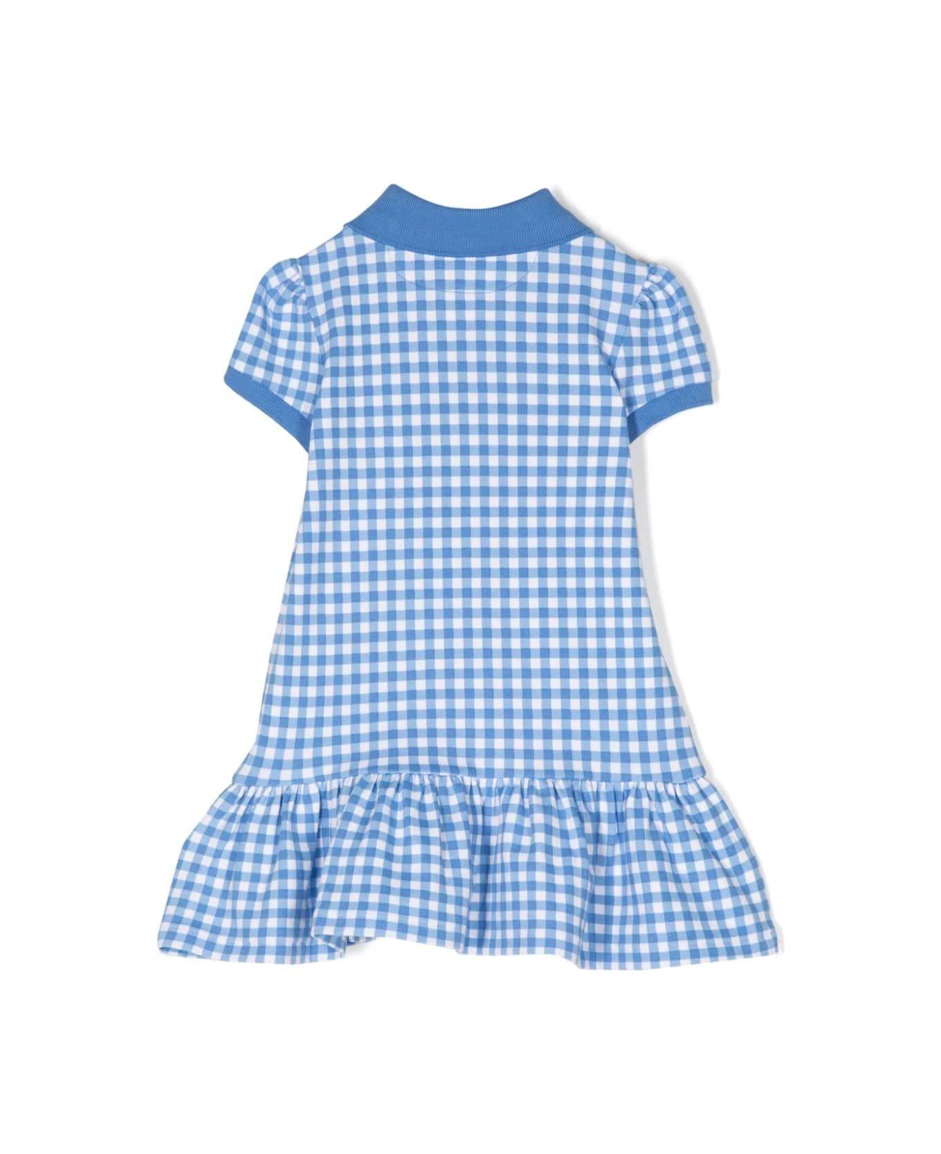 Ralph Lauren Blue/pink Vichy Stretch Piqué Polo Dress - Blue ボディスーツ＆セットアップ