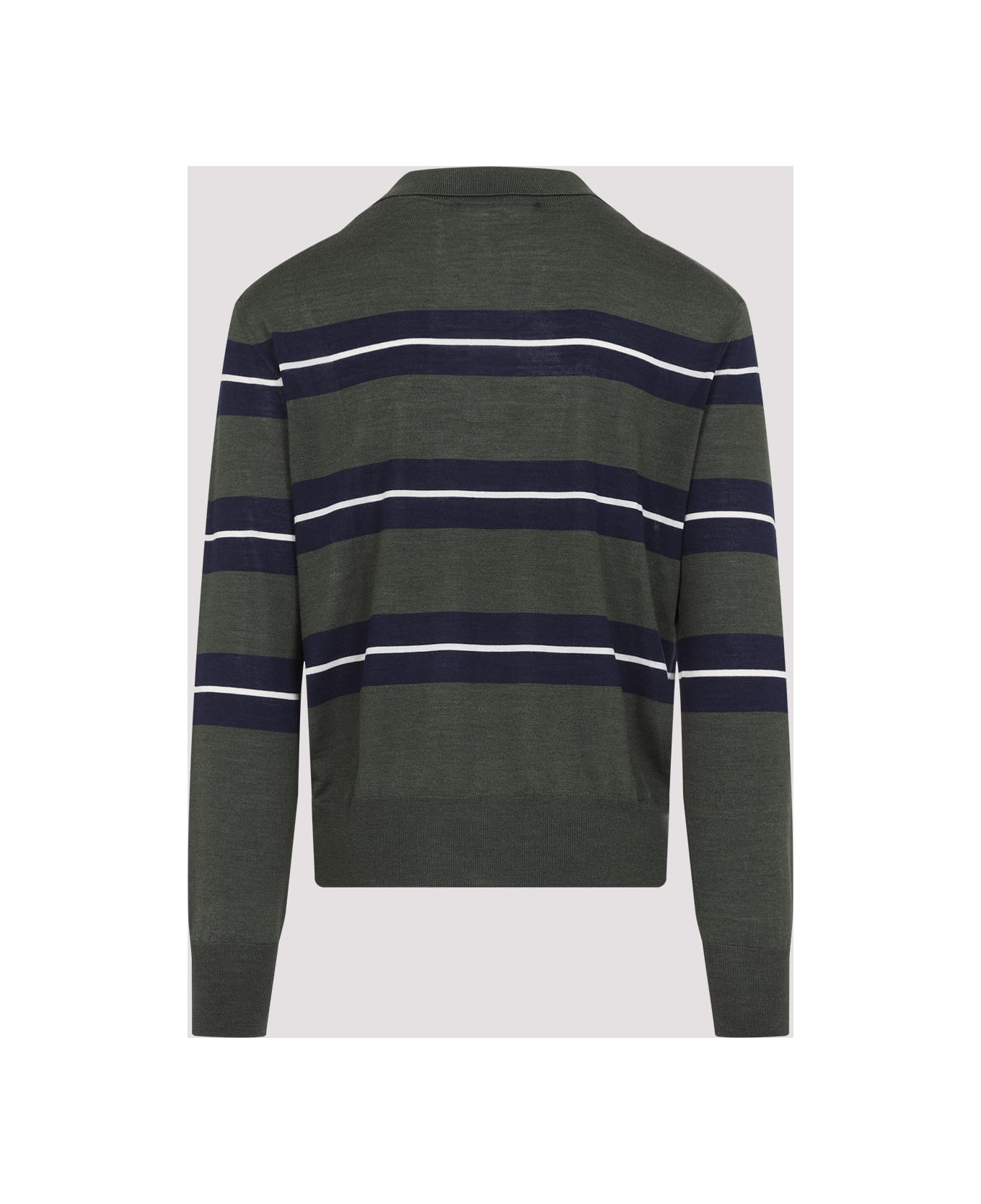 Ami Alexandre Mattiussi Raye Polo - Loden Navy White Cream