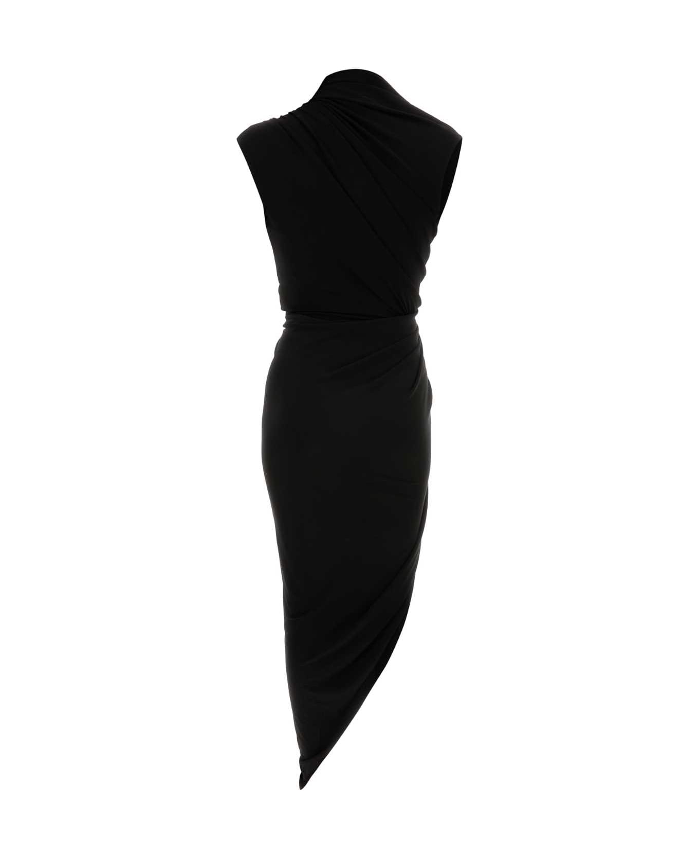 Balenciaga Black Stretch Crepe Dress - Black