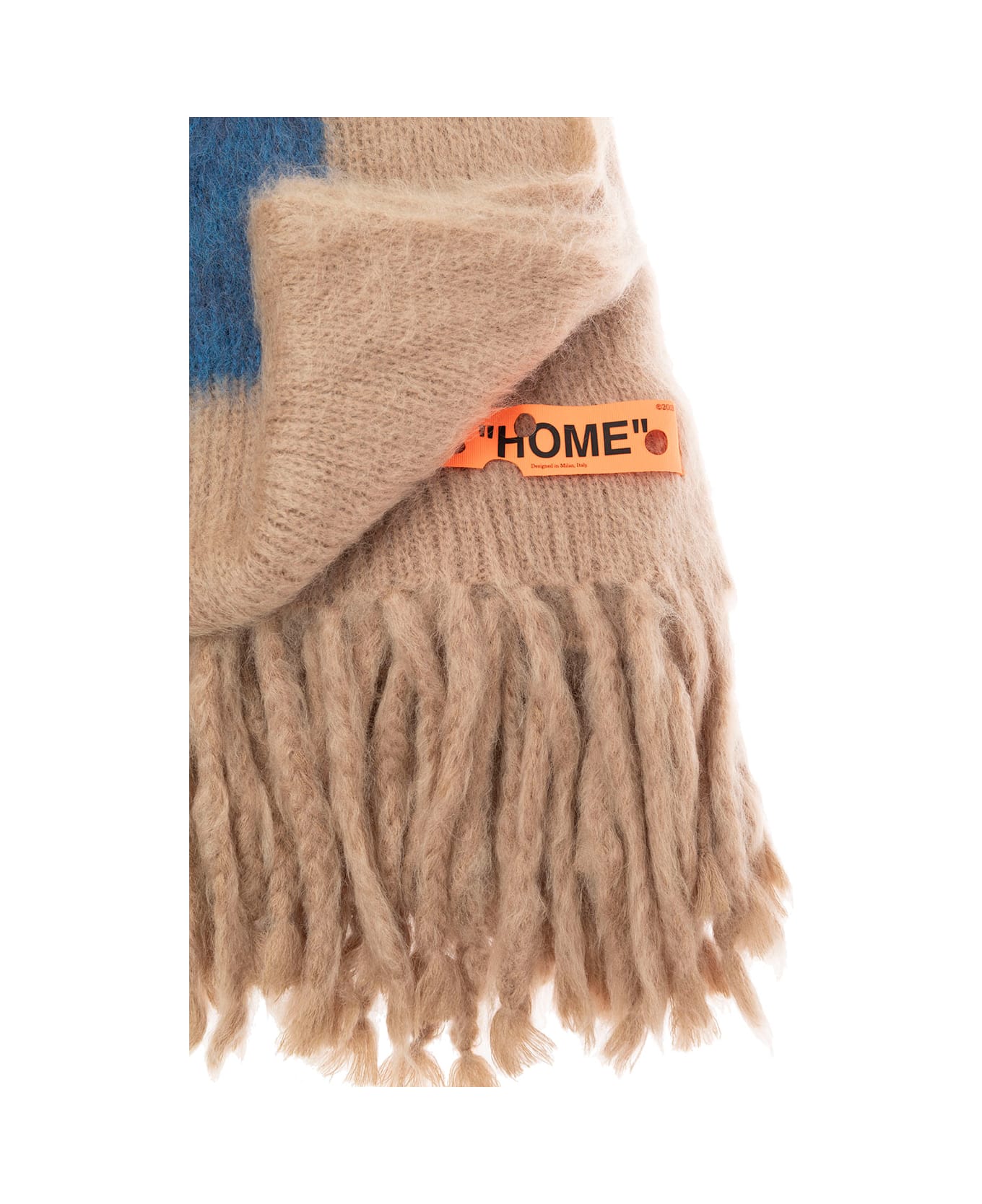 Off-White Beige Mohair Blanket With Arrow Print Off White Home - Beige