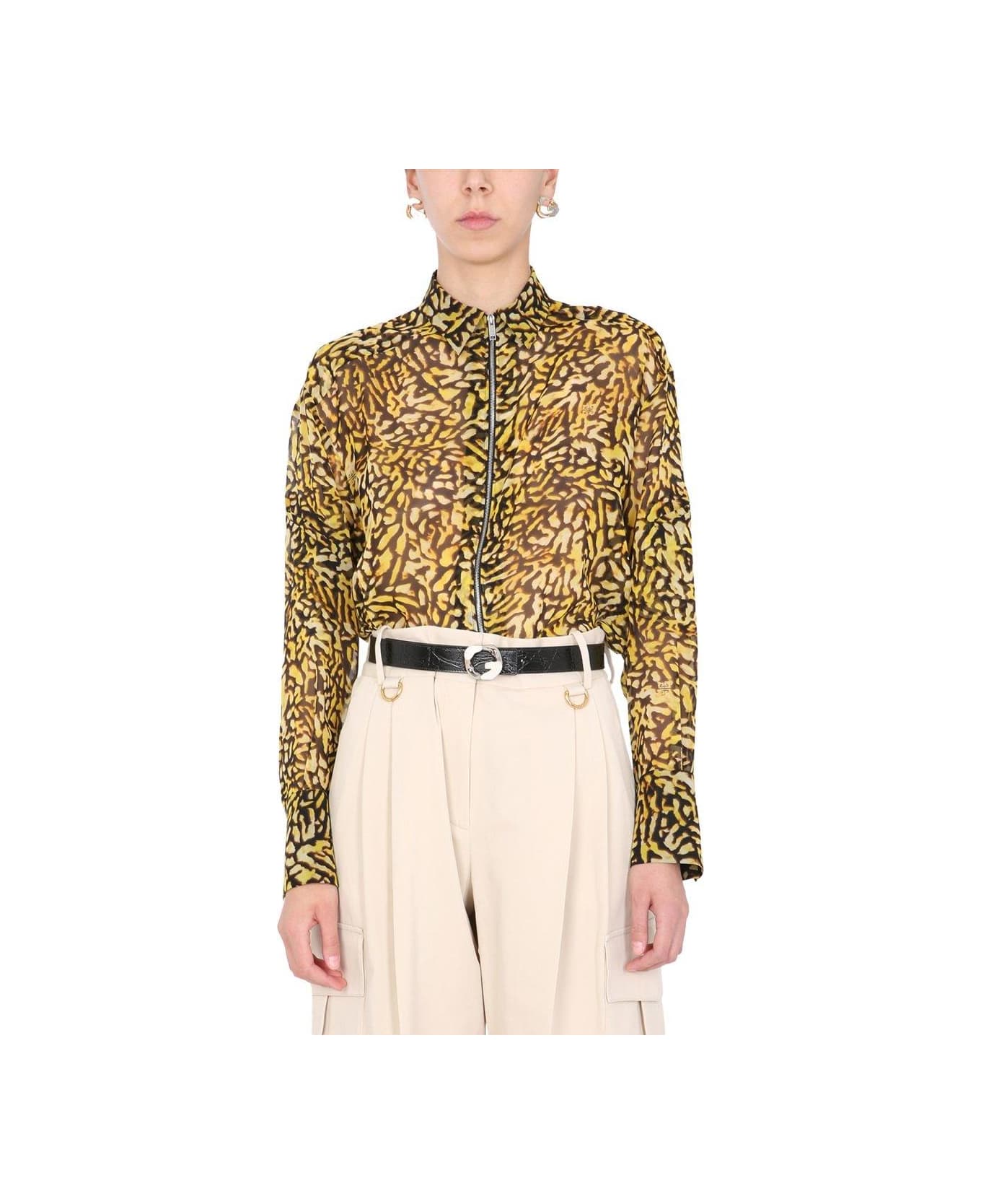Givenchy Animal Print Zipped Shirt - MULTICOLOUR