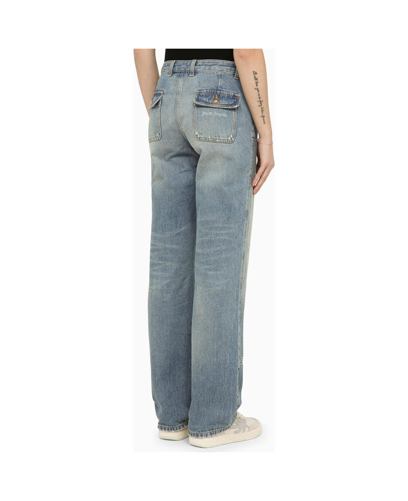 Palm Angels Multi-pocket Jeans In Denim