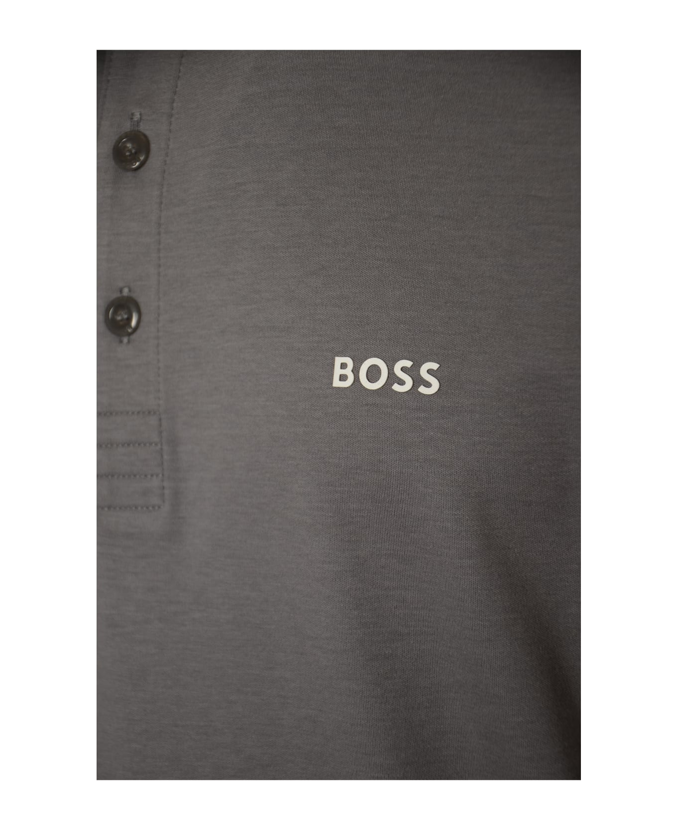 Hugo Boss Short-sleeved Cotton Polo Shirt - Medium Grey