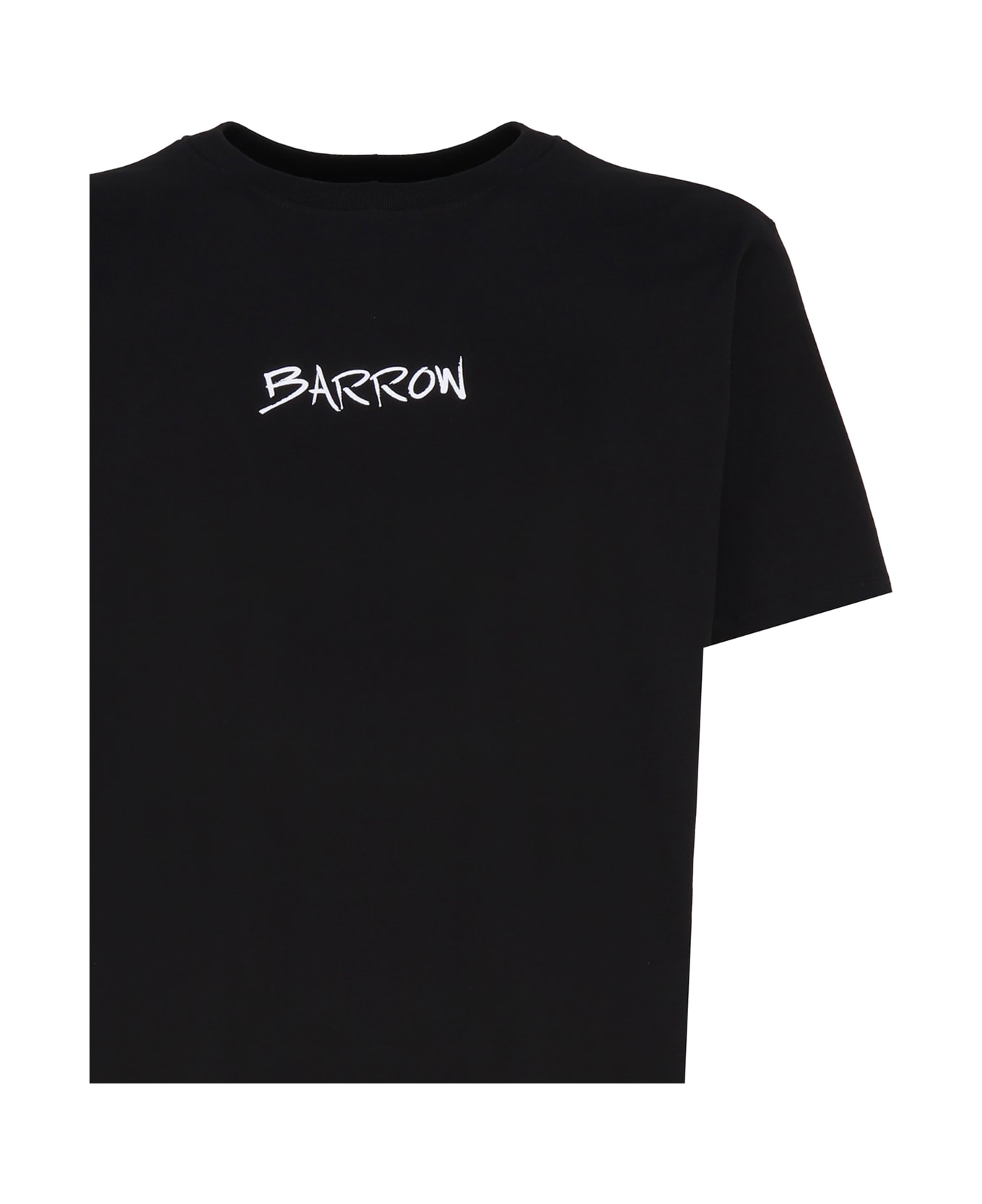 Barrow T-shirt With Logo And Print On The Back - Nero/black