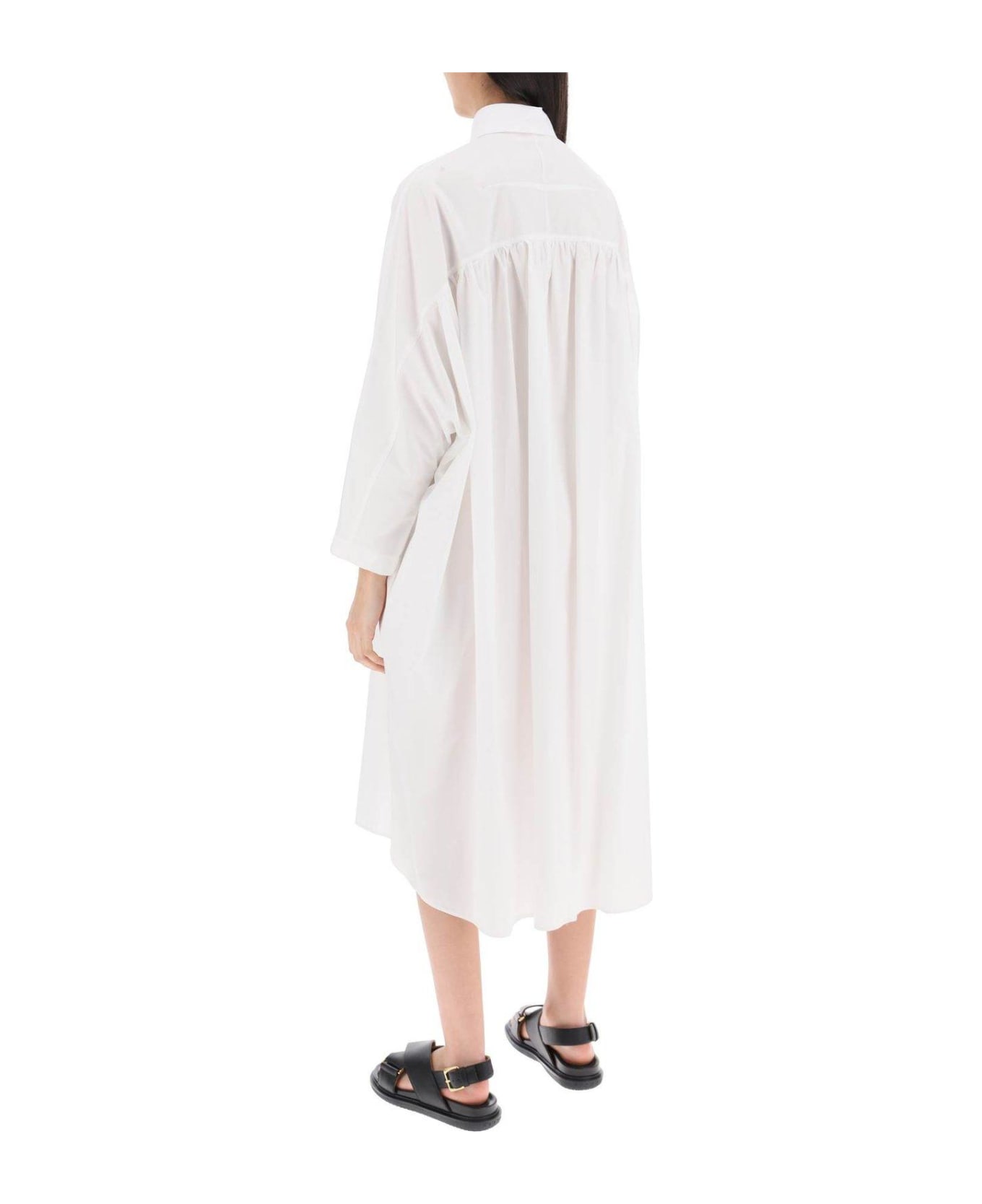 Marni Long-sleeved Midi Shirt Dress - Bianco
