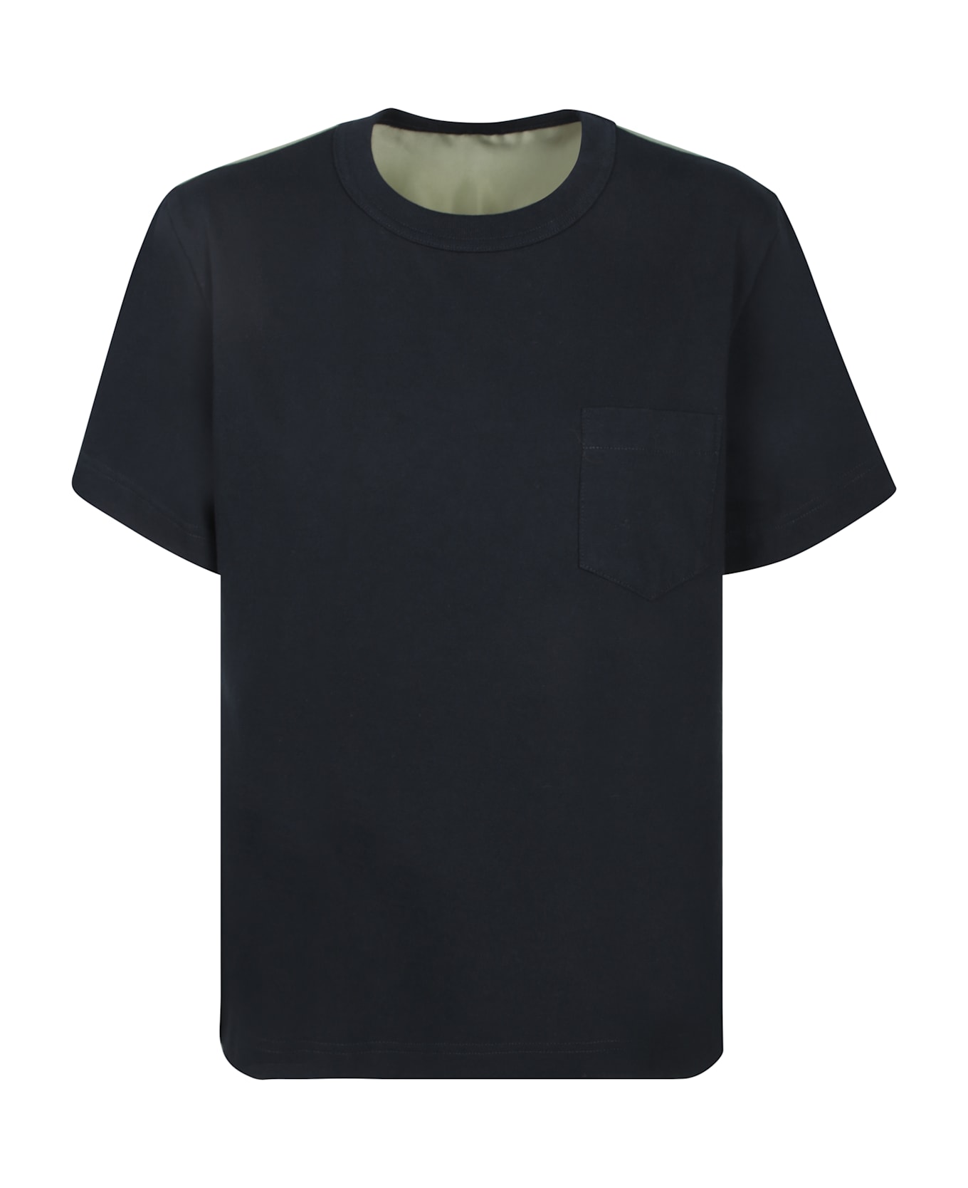 Sacai Black Cotton T-shirt - Blue