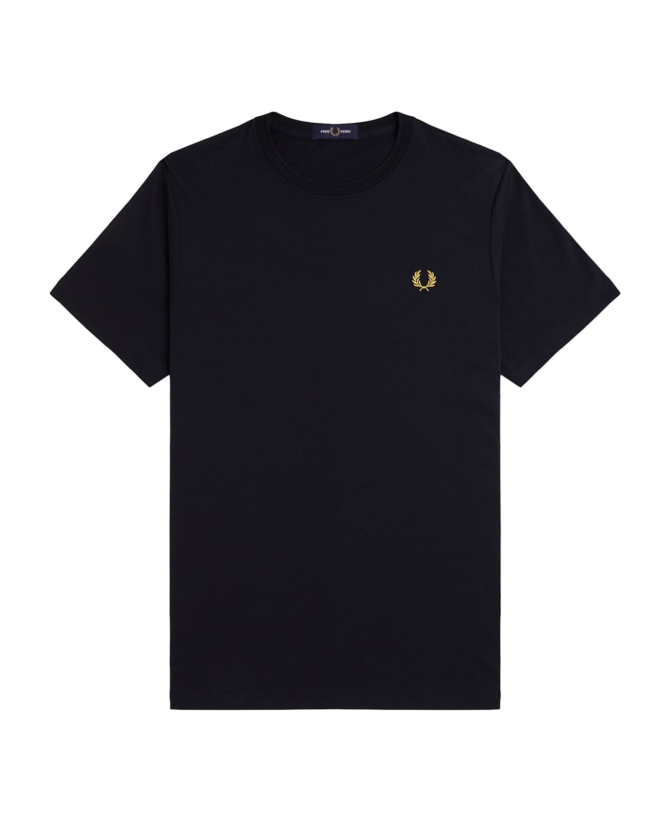 Fred Perry Cotton T-shirt With Logo Embroidery - NAVY/HONEYCOMB