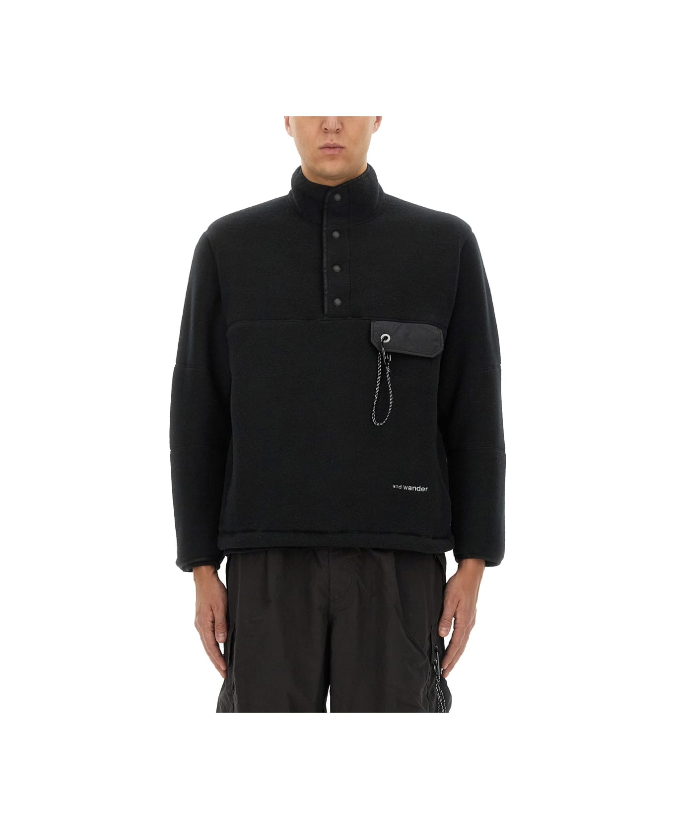 And Wander Fleece Pullover - BLACK