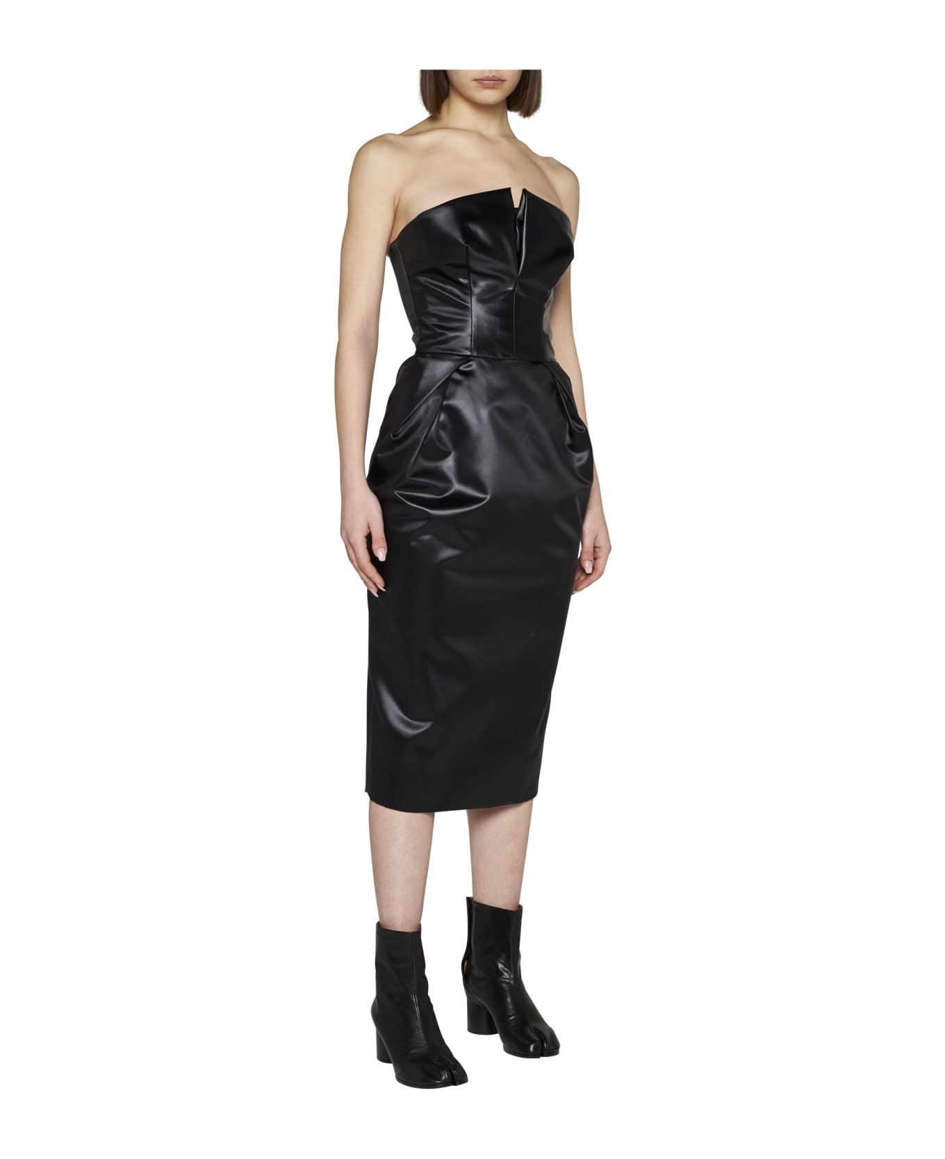 Maison Margiela Back Sleeveless Bustier Midi Dress - Black ワンピース＆ドレス