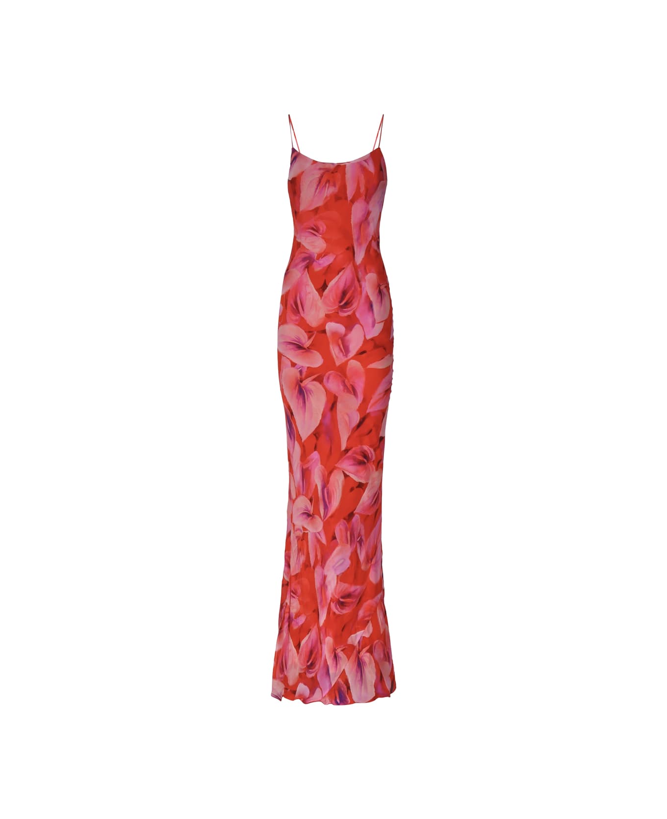 The Andamane Isabelle Printed Georgette Long Dress - Red