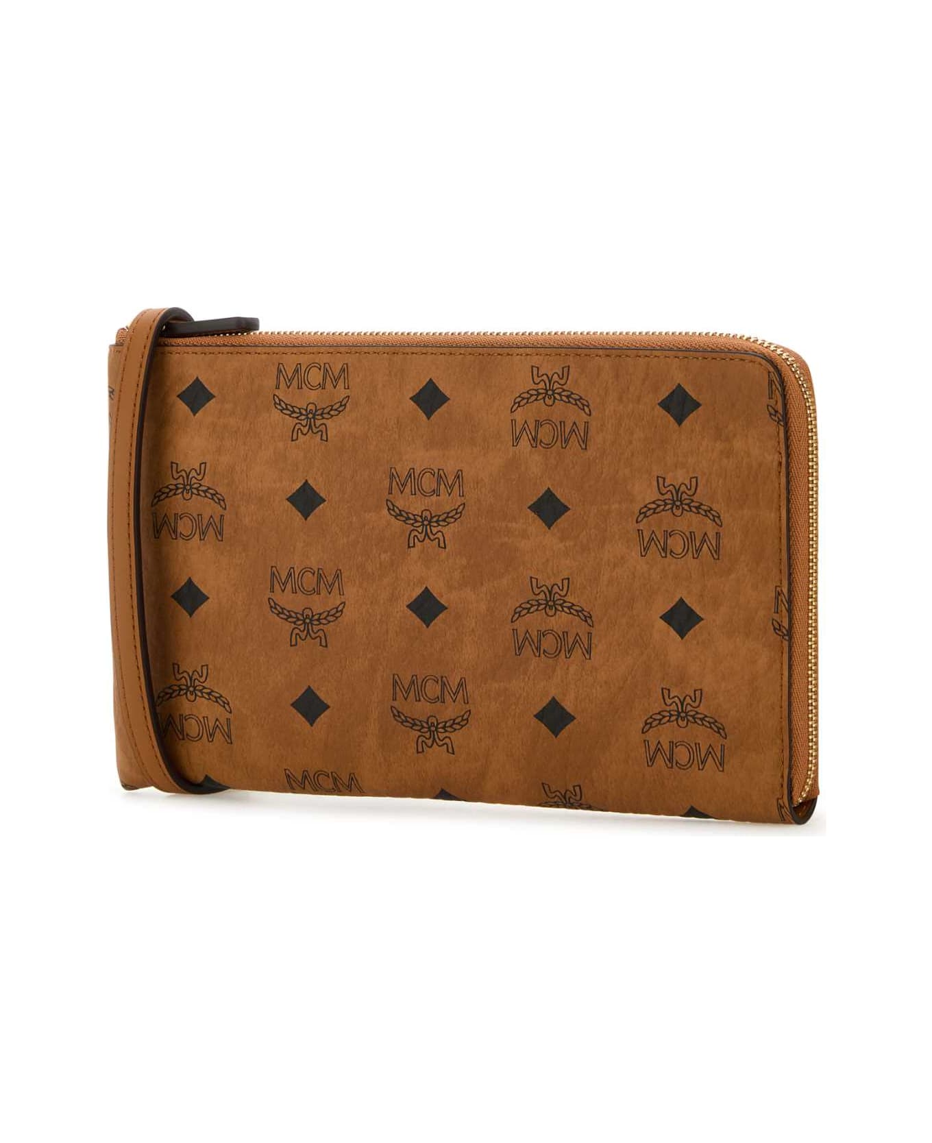 MCM Printed Canvas Crossbody Bag - COGNAC