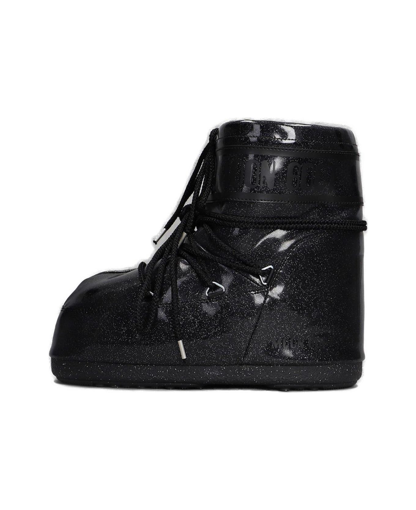 Moon Boot Icon Low Glitter Lace-up Boots - Nero