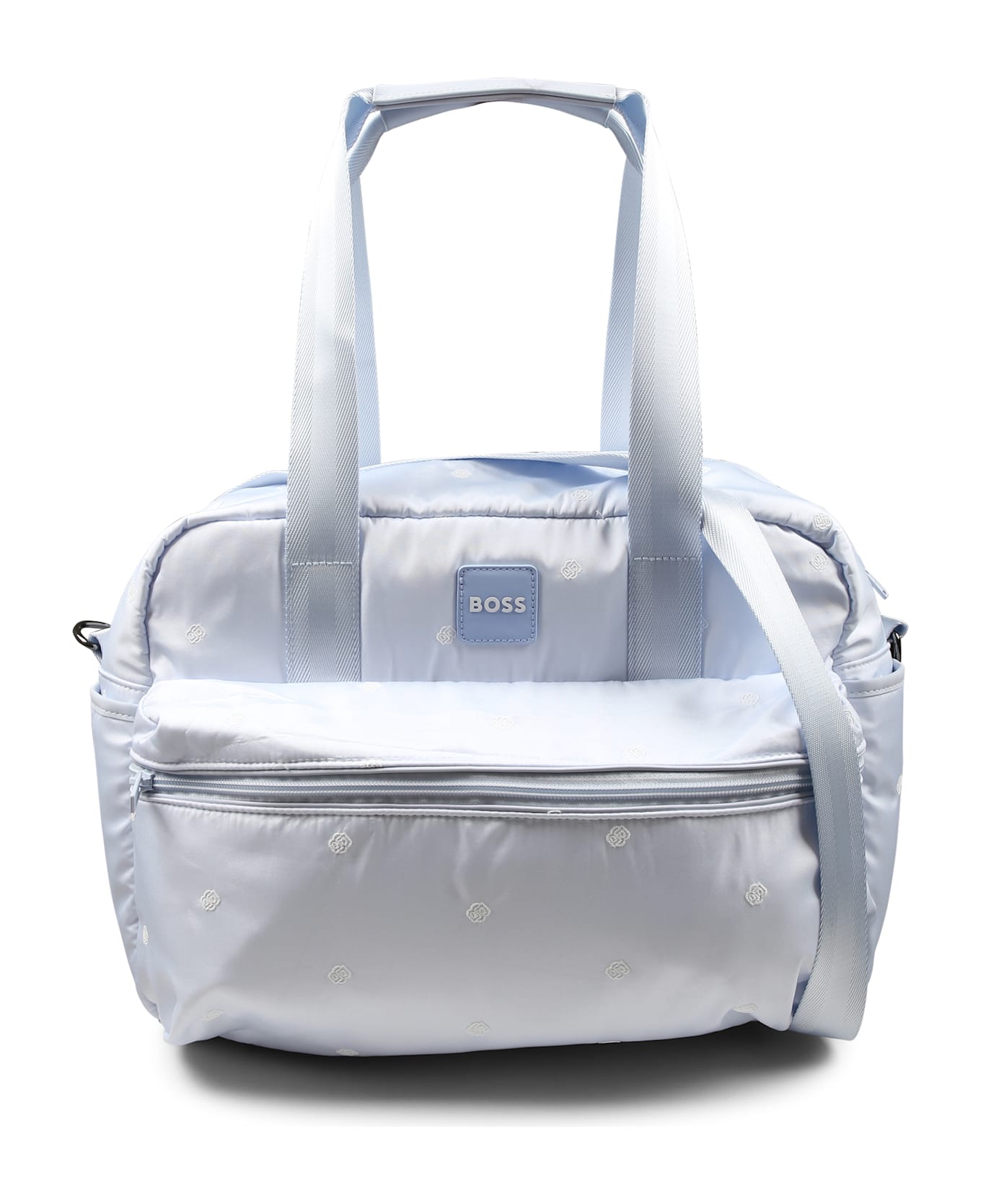 Hugo Boss Light Blue Changing Bag For Baby Boy With Logo - Light Blue