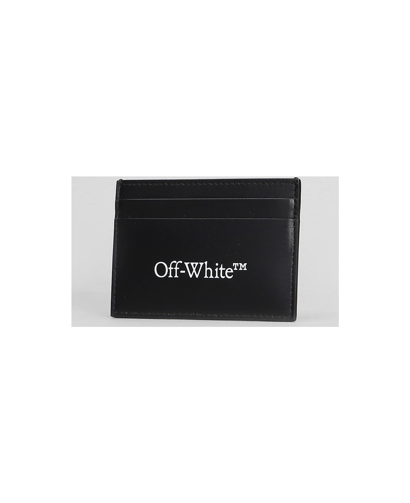 Off-White Wallet In Black Leather - BLACK WHITE