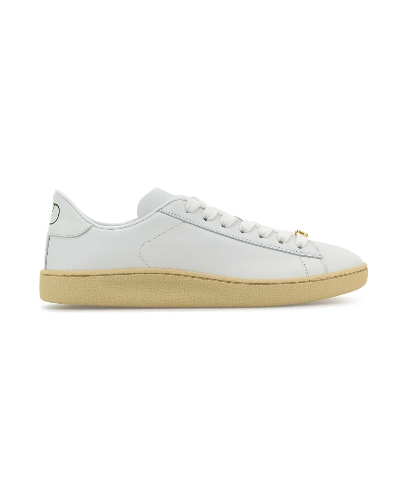 Valentino Garavani White Leather Royco Sneakers - BIANCOGREENBRIARPAPYRUS