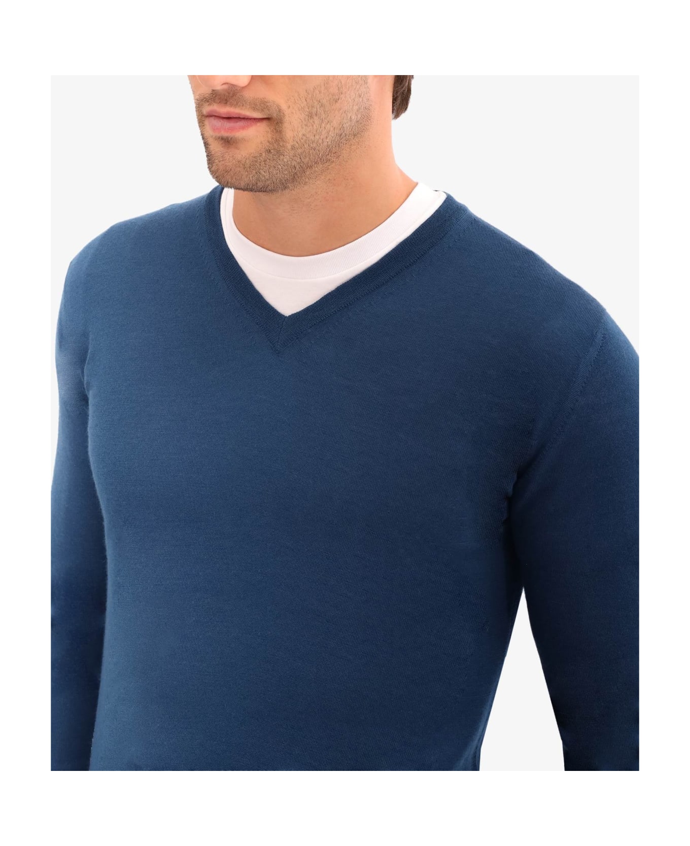 Larusmiani V-neck Sweater 'pullman' Sweater - Blue