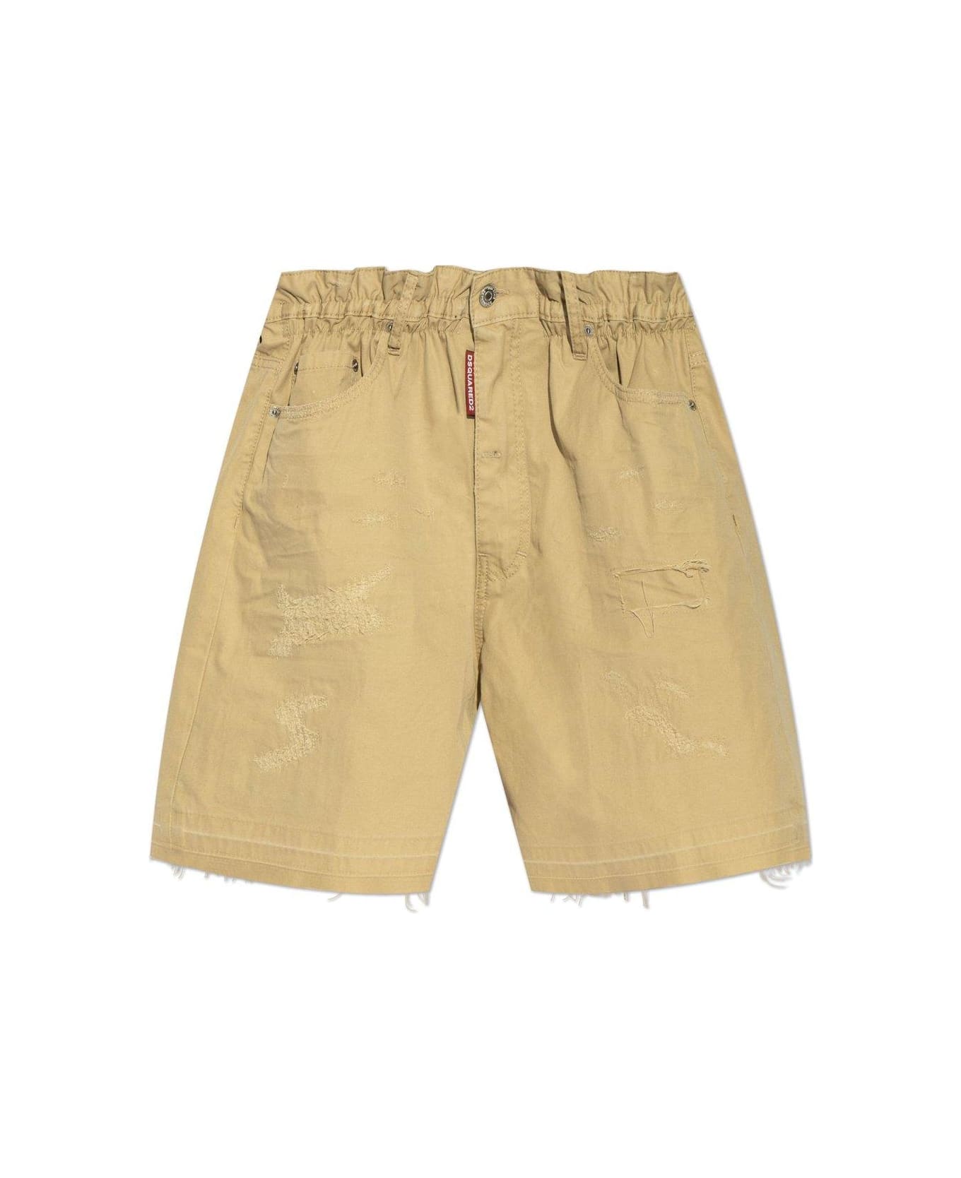 Dsquared2 Elasticated Waistband Distressed Shorts - C