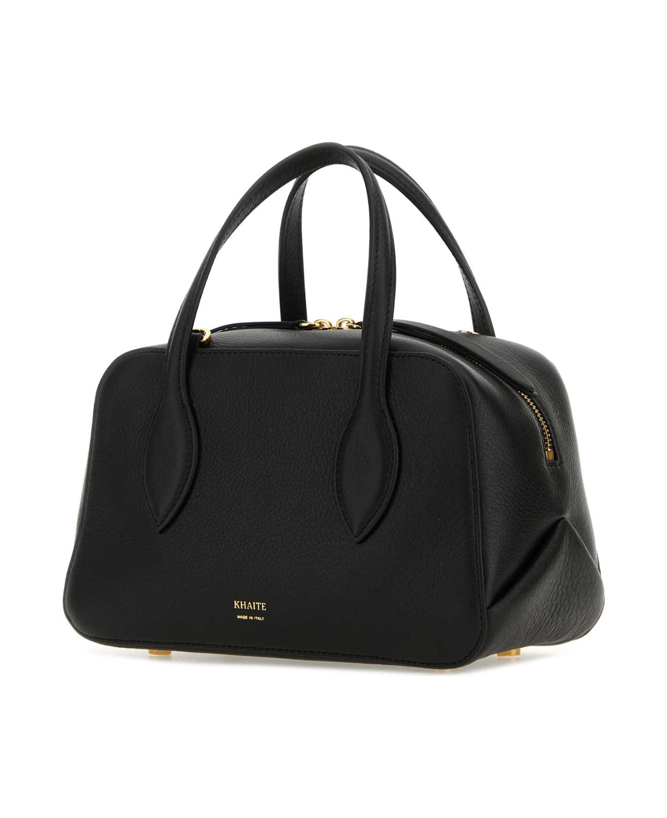 Khaite Black Leather Small Maeve Handbag - BLACK