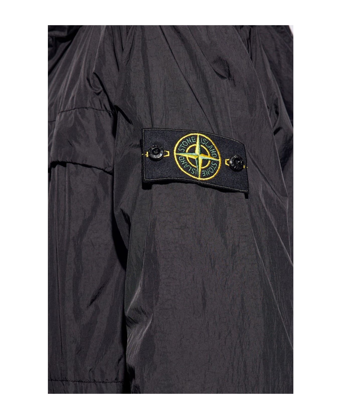 Stone Island Logo Patch Sleeved Jacket - BLACK