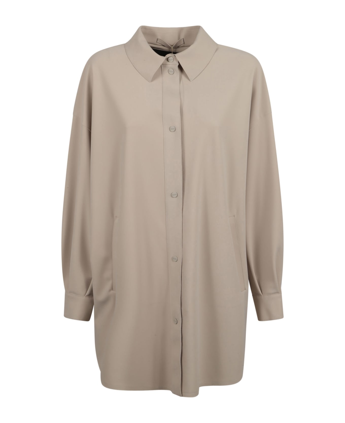 Herno Oversized Plain Buttoned Jacket - Grigio perla シャツ