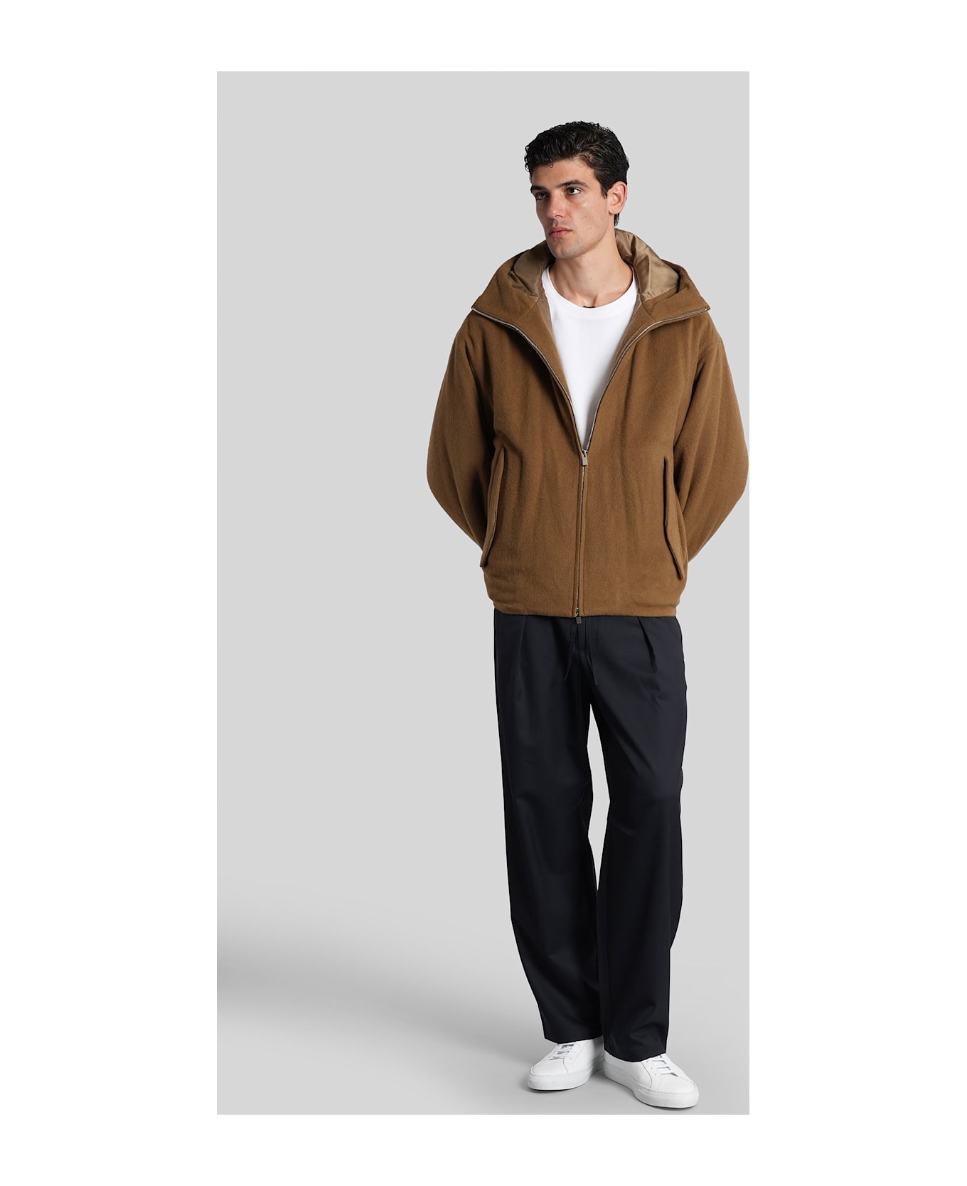 Attachment Casual Jacket In Camel Wool - Camel