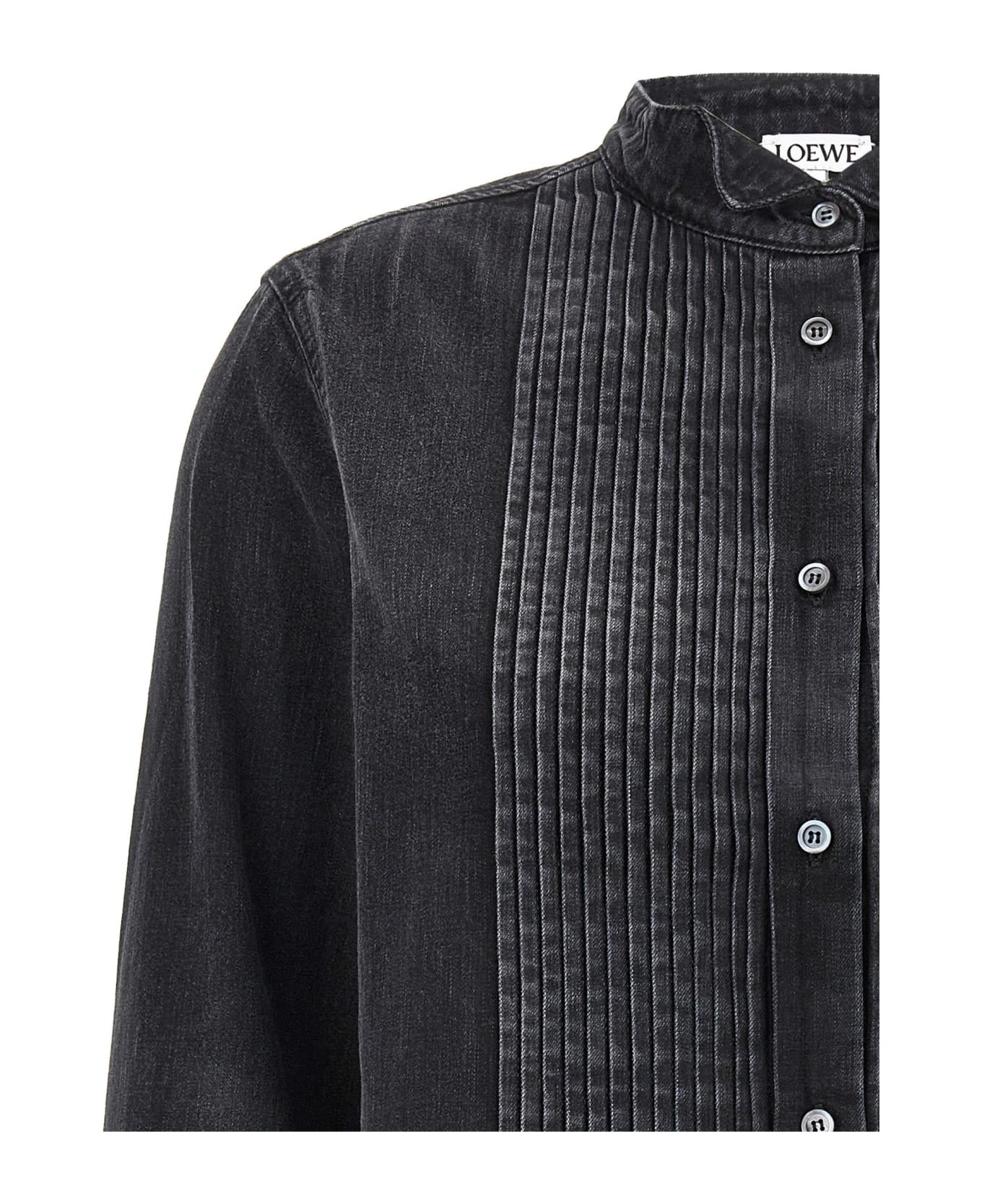 Loewe 'pleated' Shirt - Black   レザージャケット