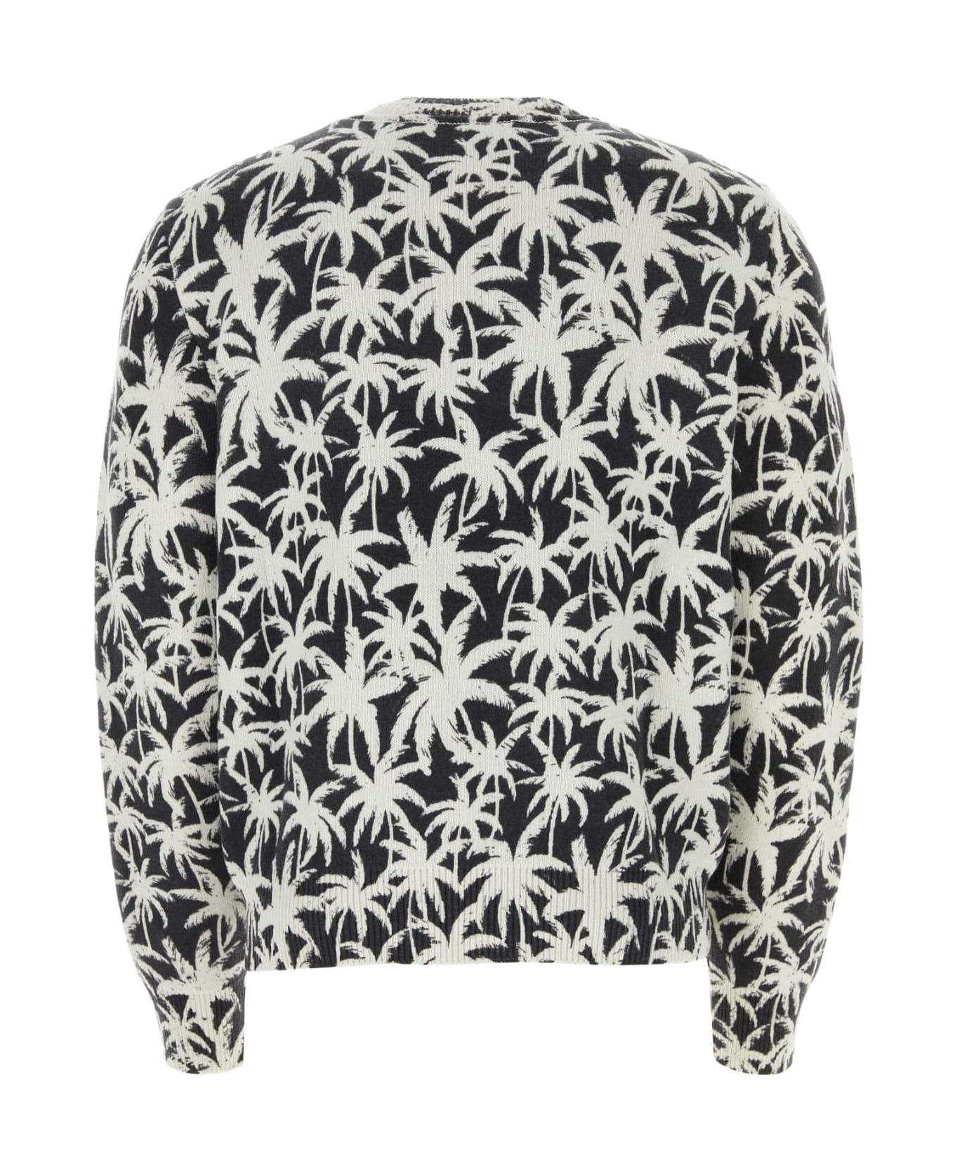 Palm Angels Printed Nylon Blend Sweater - BLACKOFFWHITE