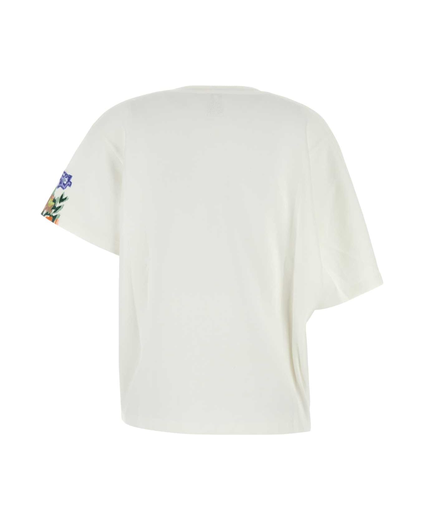 Loewe White Cotton Blend Oversize T-shirt - WHITE