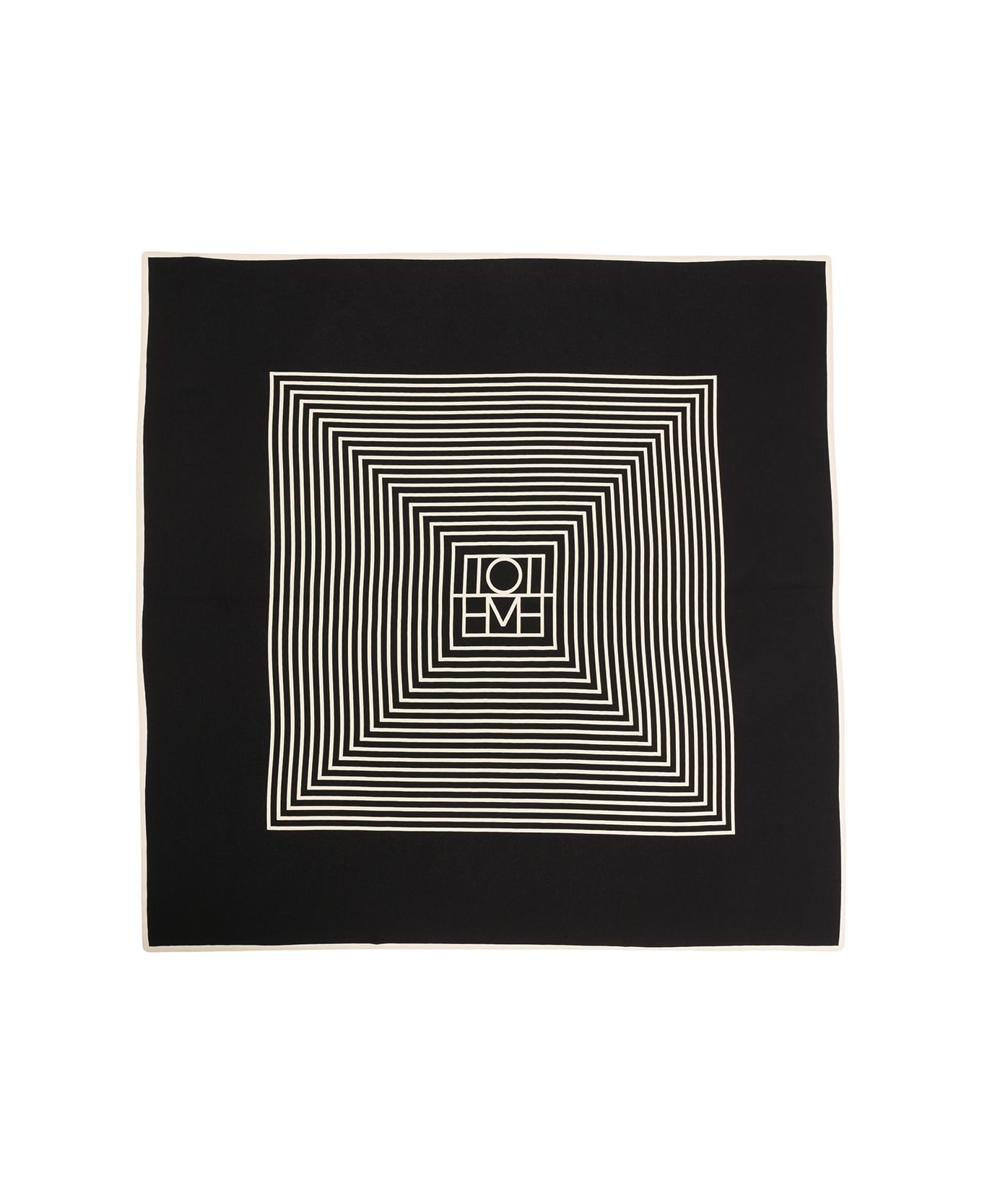 Totême Monogram Silk Foulard - Black