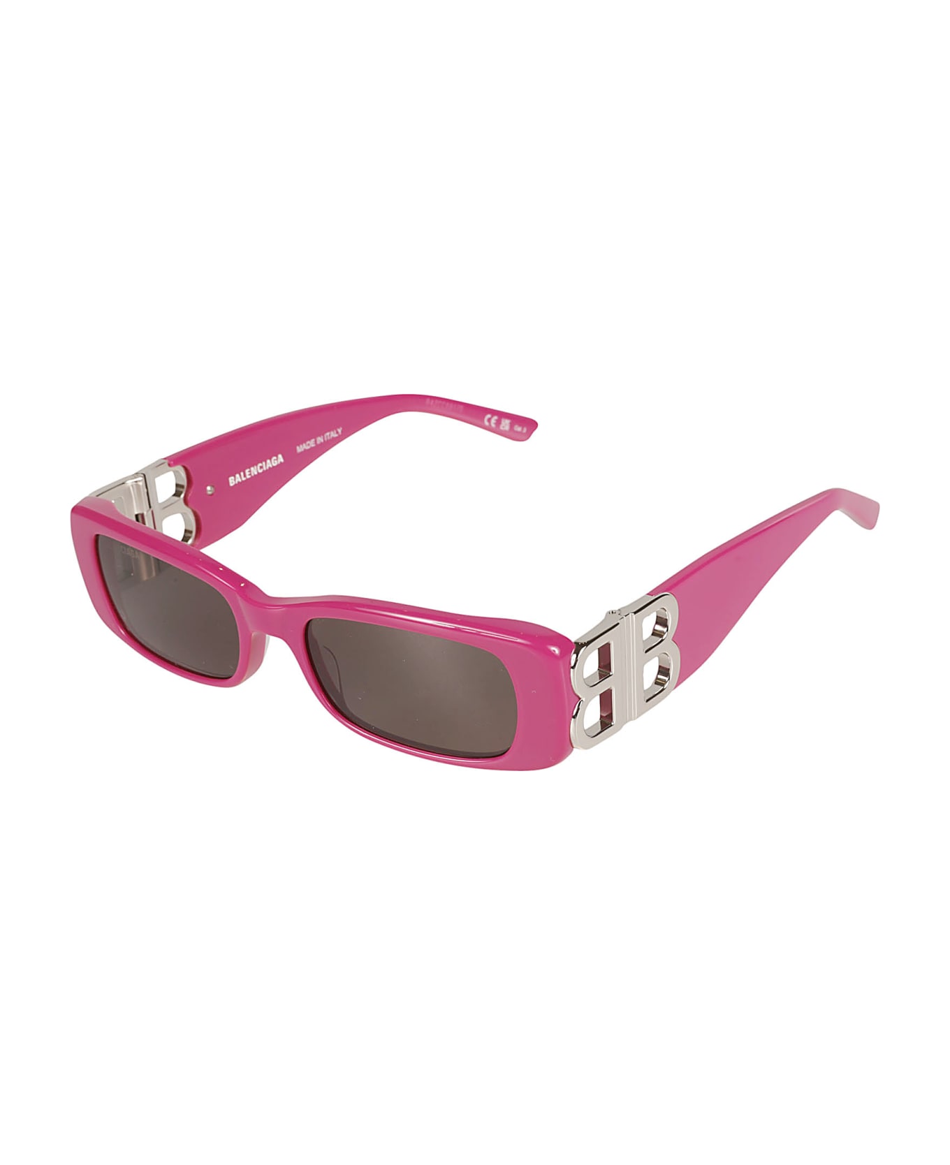 Balenciaga Eyewear Rectangular Bb Sunglasses - Fuchsia/Silver/Grey サングラス