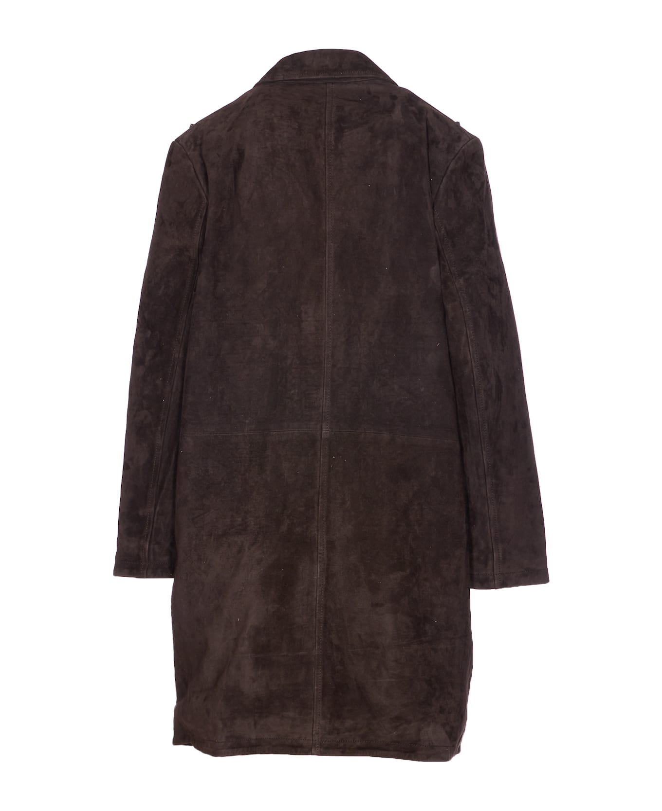S.W.O.R.D 6.6.44 Suede Coat With Jewels Applications - Brown