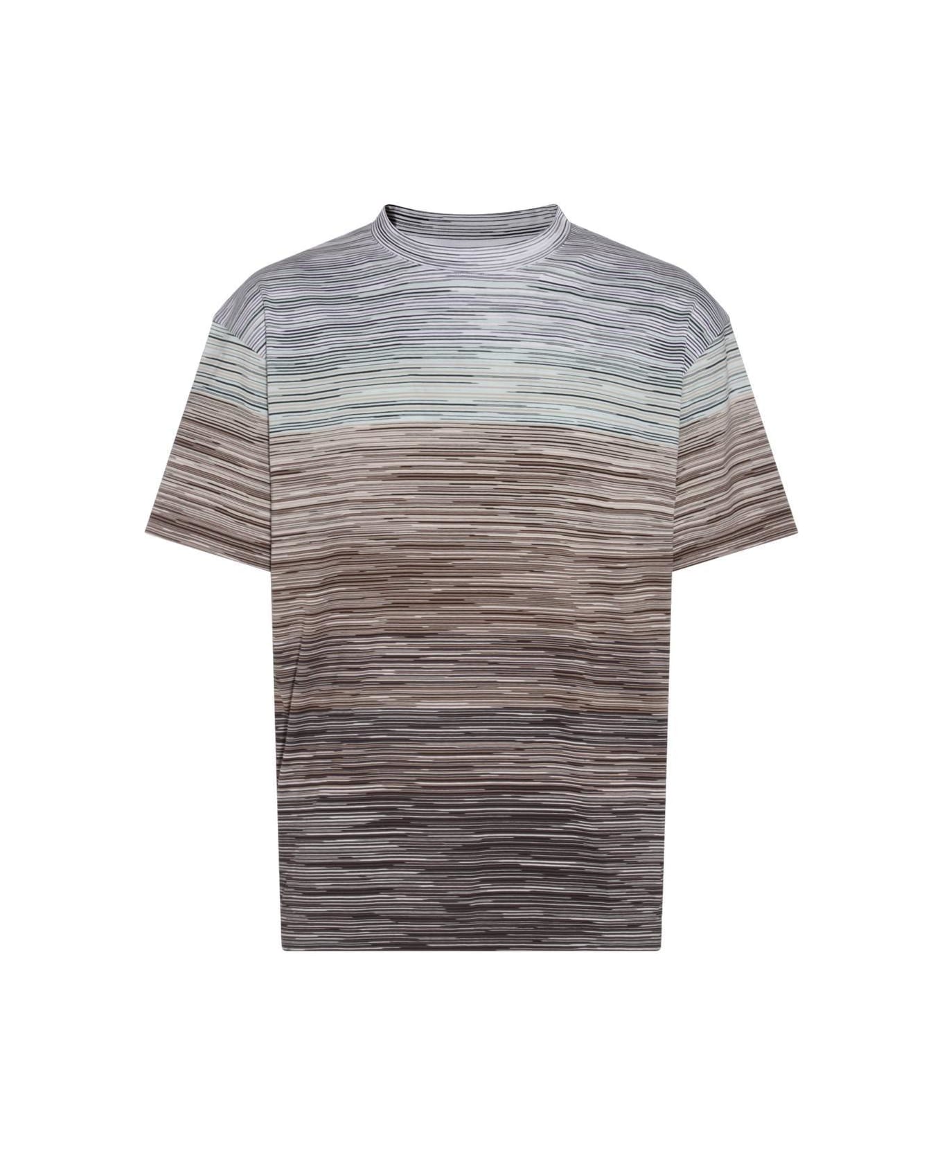 Missoni Short Sleeved Striped Crewneck T-shirt - Beige