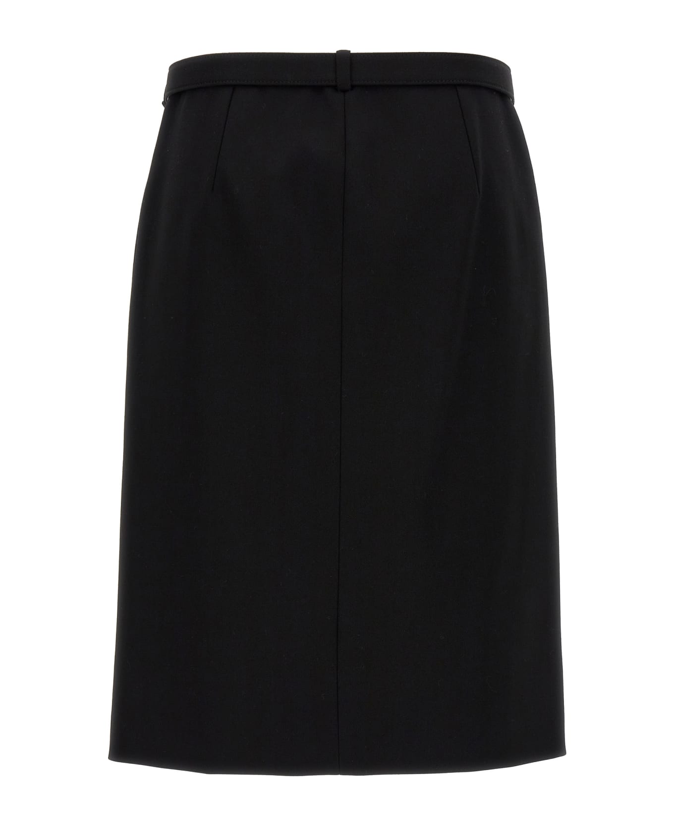 Gucci Wool Skirt With Removable Belt - Black  