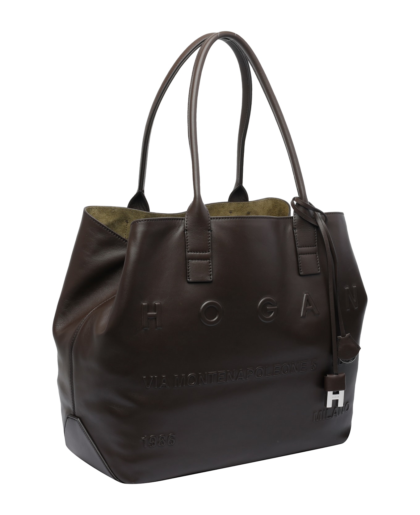 Hogan Script Medium Shopping Bag - Black
