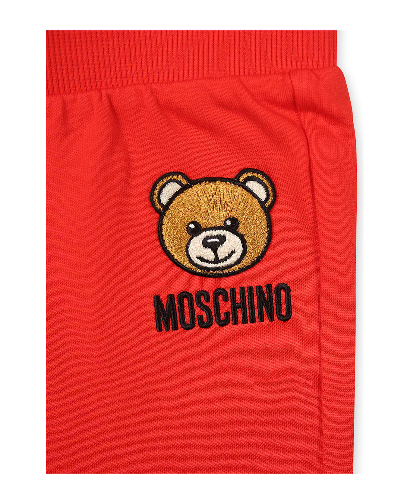 Moschino Red Suit For Babykids With Teddy Bear - Red