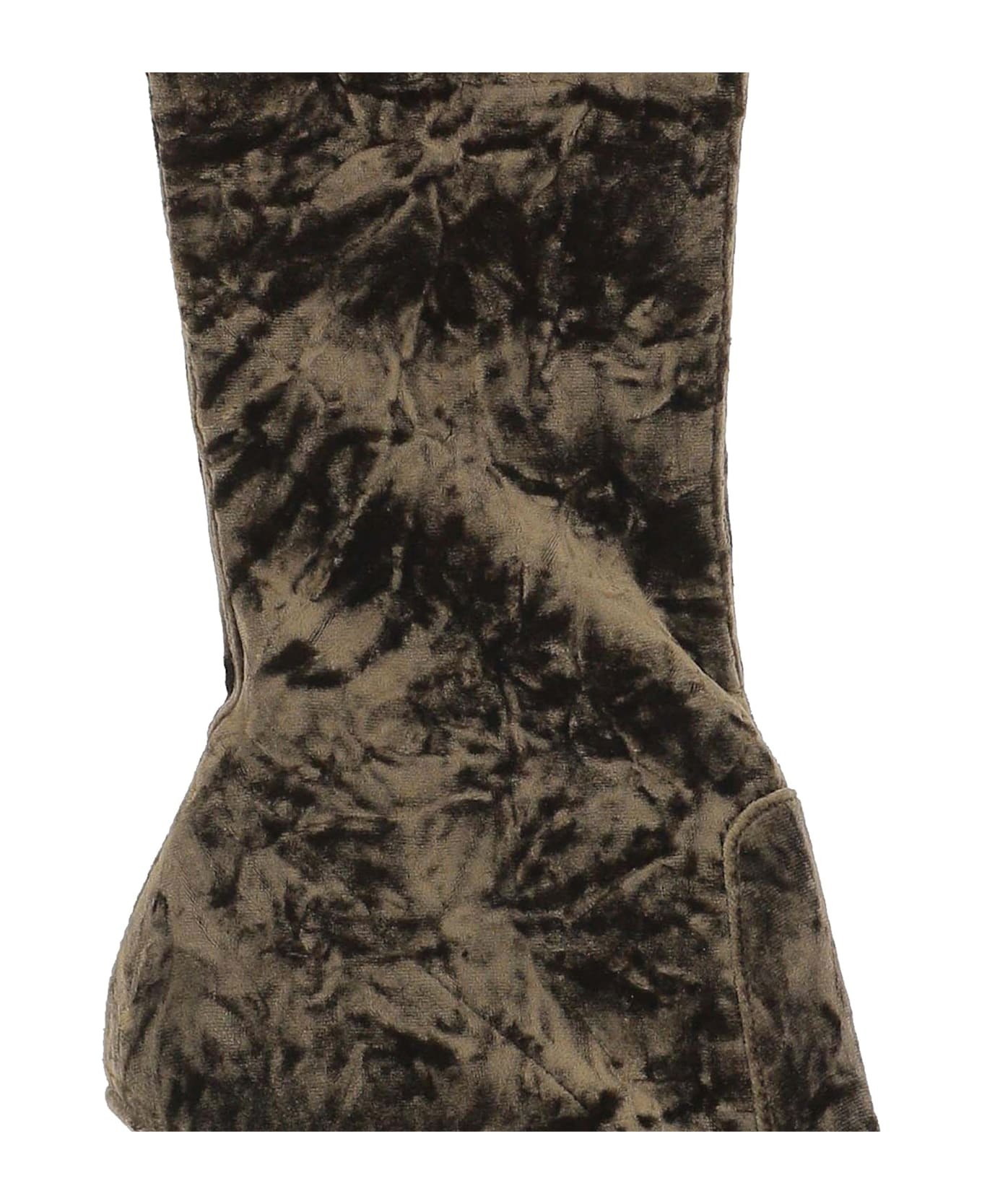 Saint Laurent Talia Velvet Boots - Brown