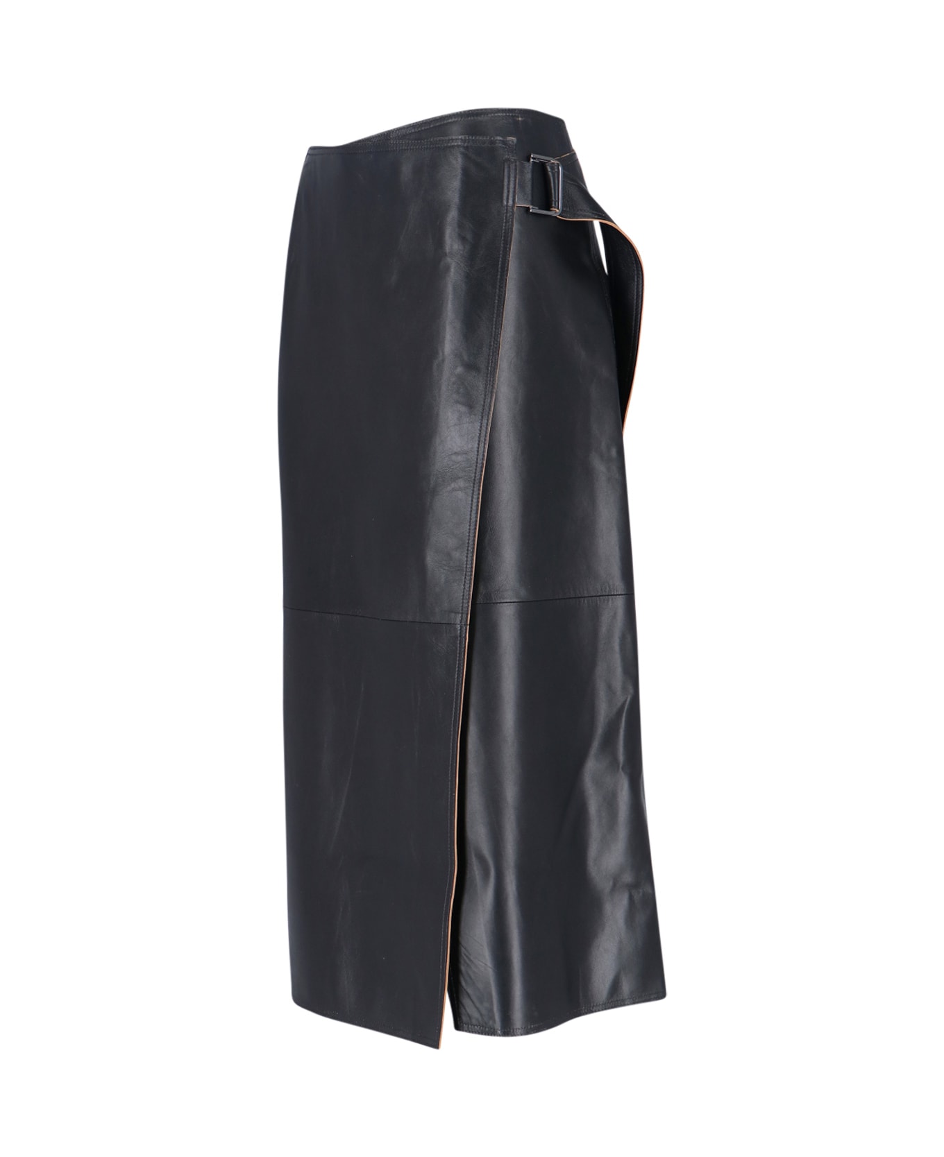Calvin Klein Nappa Midi Skirt - Black  