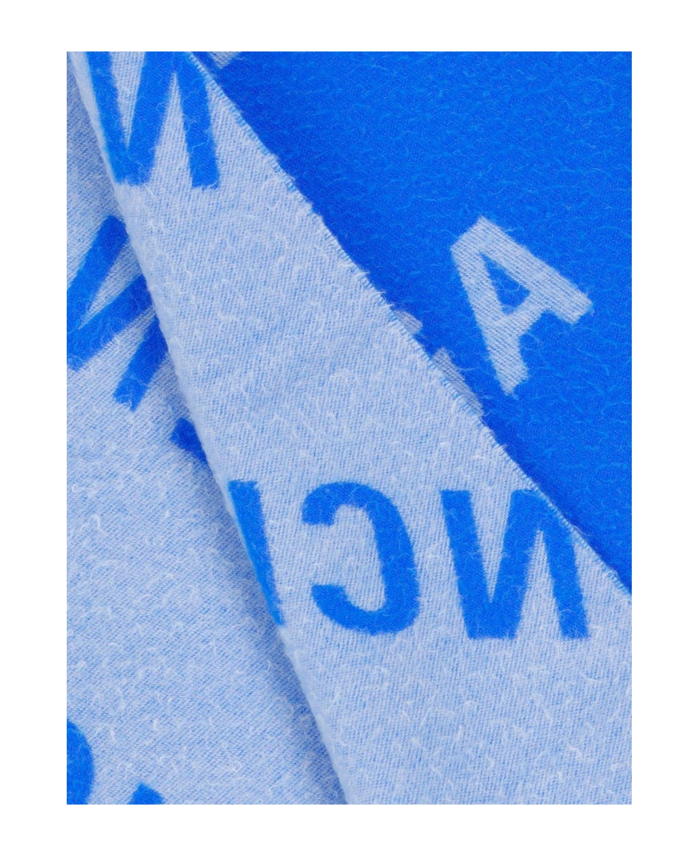 Balenciaga All-over Logo Embroidered Scarf - Blue
