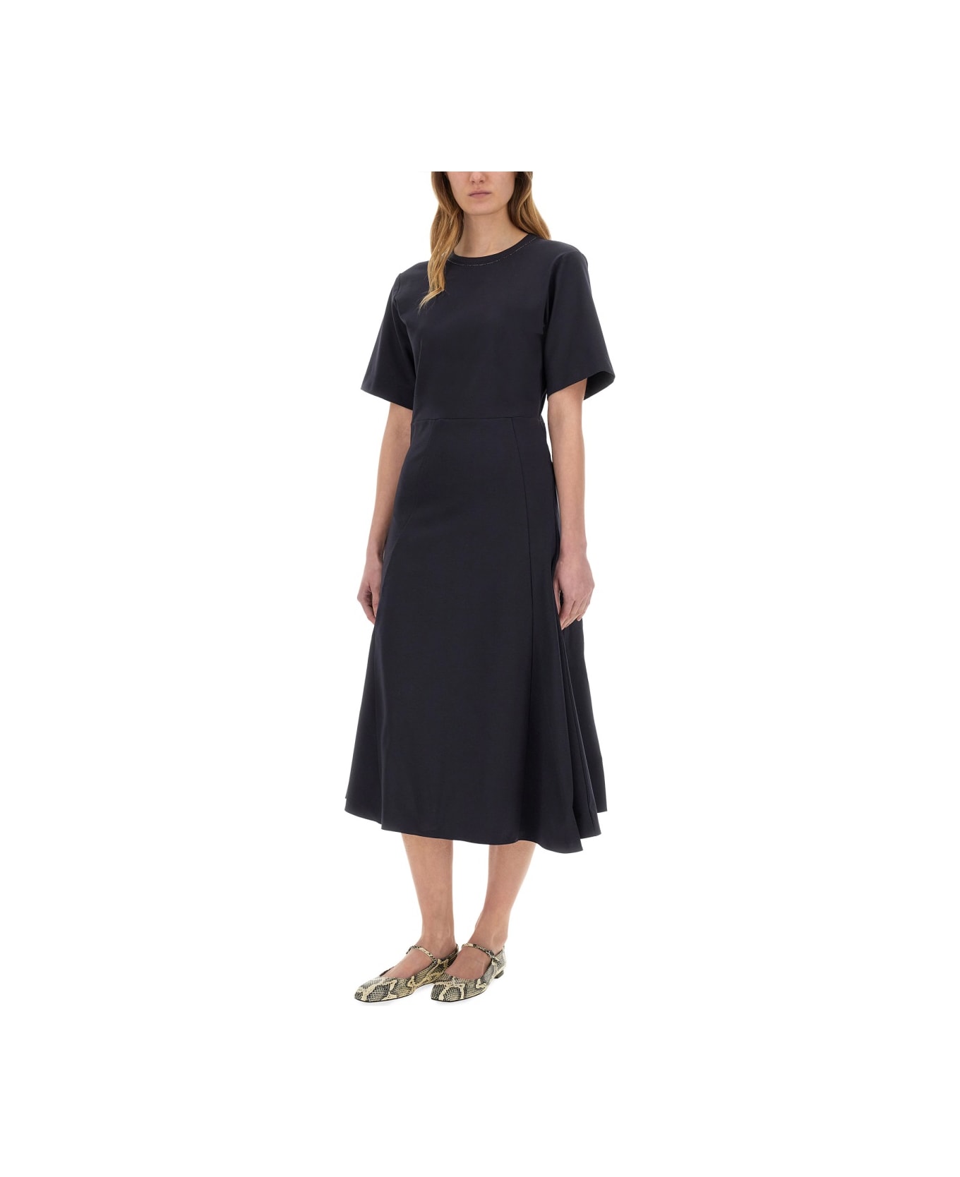 Fabiana Filippi Midi Dress With Lurex - BLUE