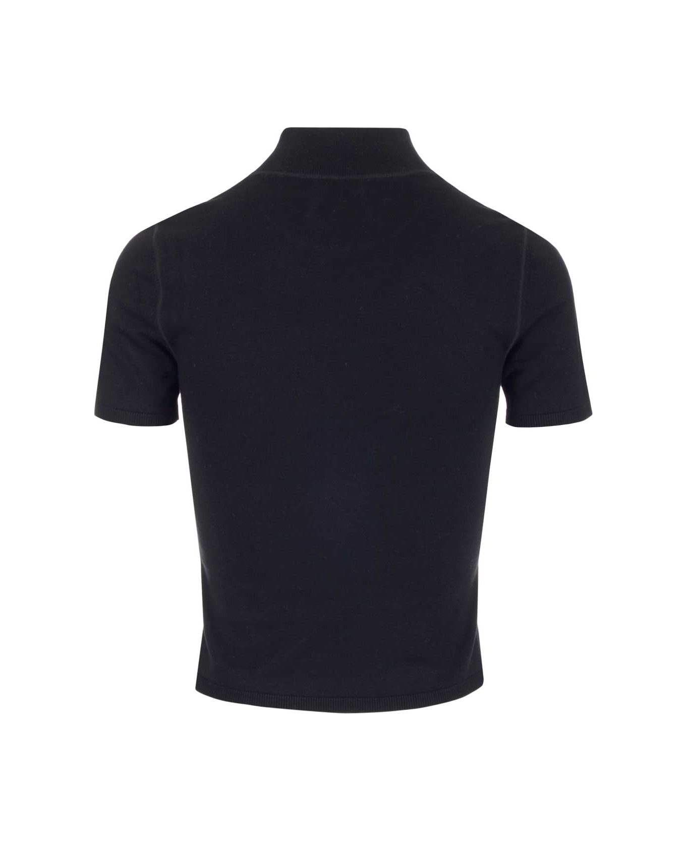 T by Alexander Wang Viscose Fitted Top - BLACK